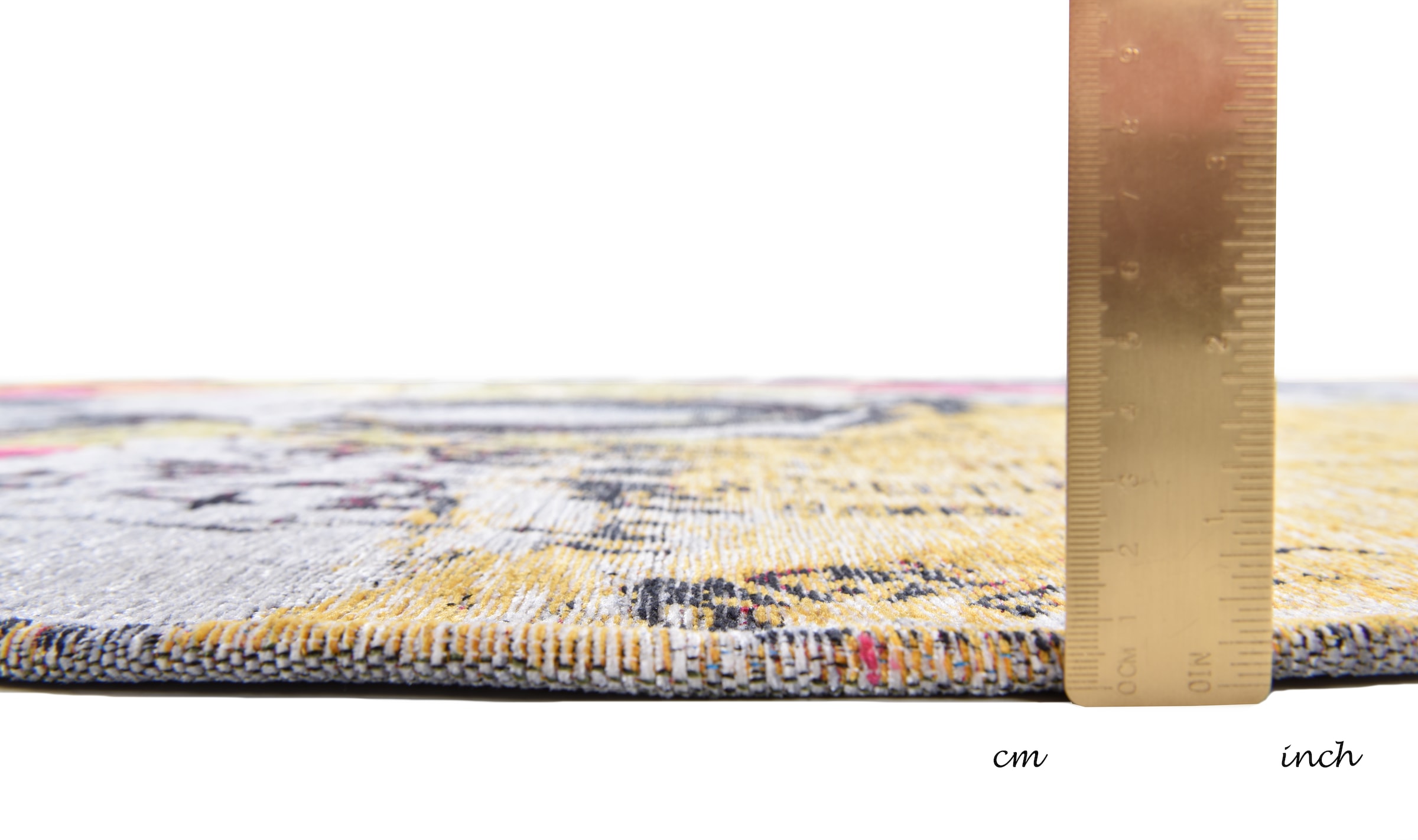 Gino Falcone Teppich »Cosima-107«, rund, 3 mm Höhe, flachgeweber Jaquard-Teppich, mit Chenillegarn, modernes Design