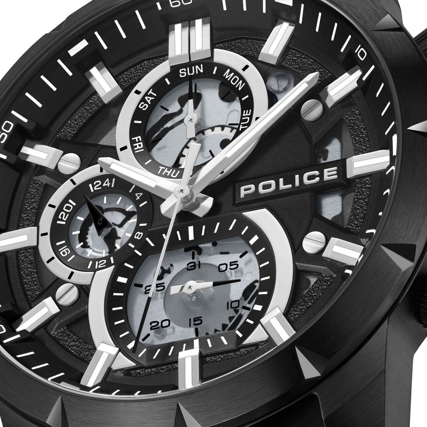 Police Multifunktionsuhr »NEIST«, Quarzuhr, Armbanduhr, Herrenuhr, Silikonarmband, analog