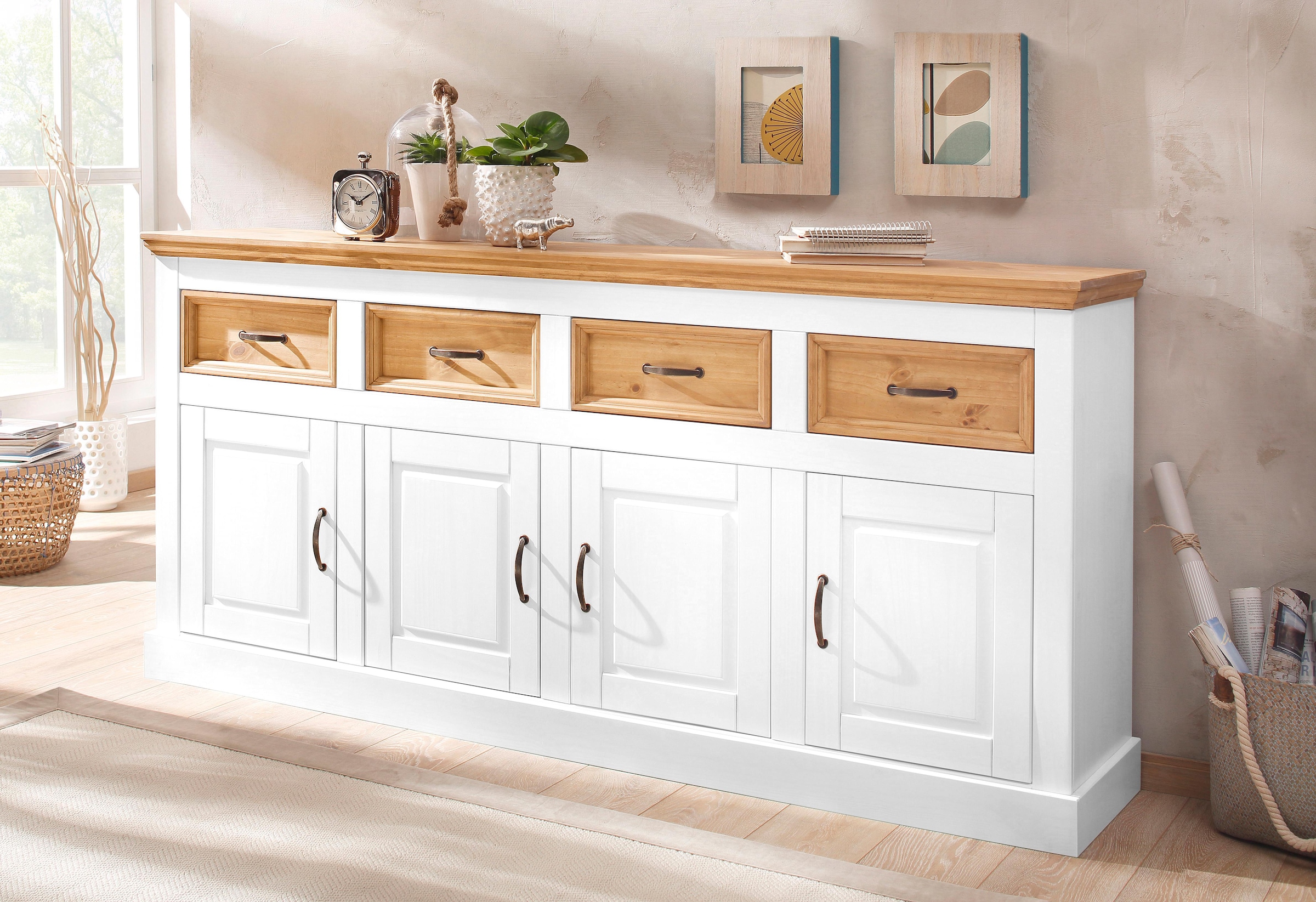 Home affaire Sideboard »Selma«, Kommode mit 4 Türen und 4 Schubkästen. Breite 192 cm