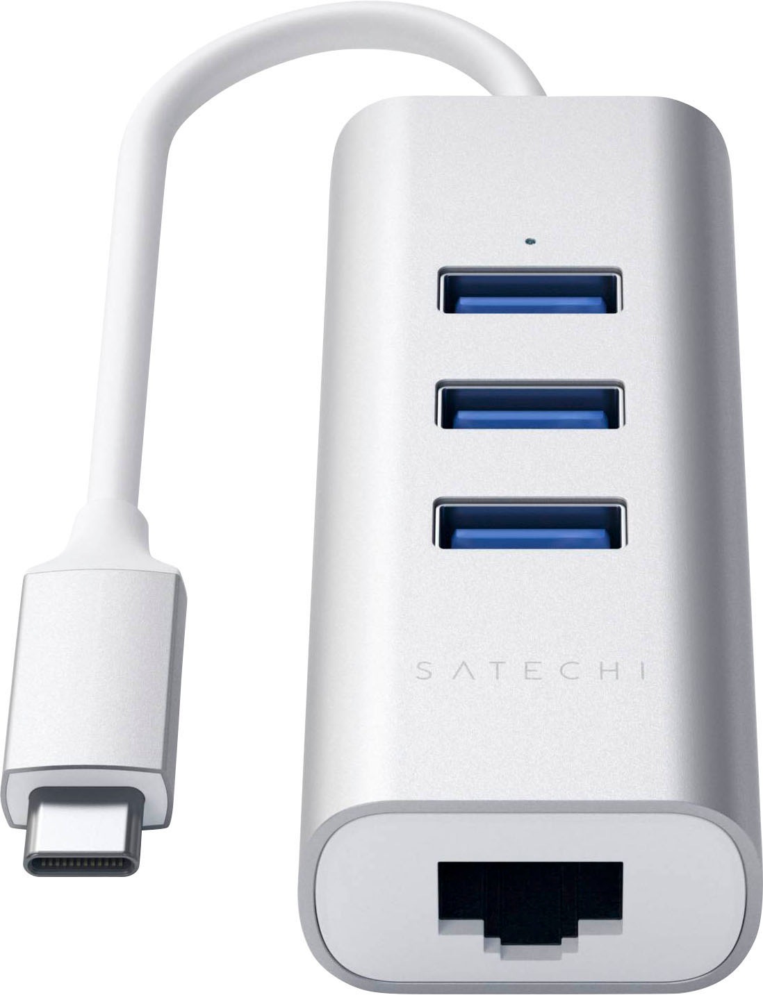 Satechi USB-Adapter »Type-C 2-in-1 3 Port USB 3.0 Hub & Ethernet«, USB 3.0 Typ A-RJ-45 (Ethernet) zu USB Typ C