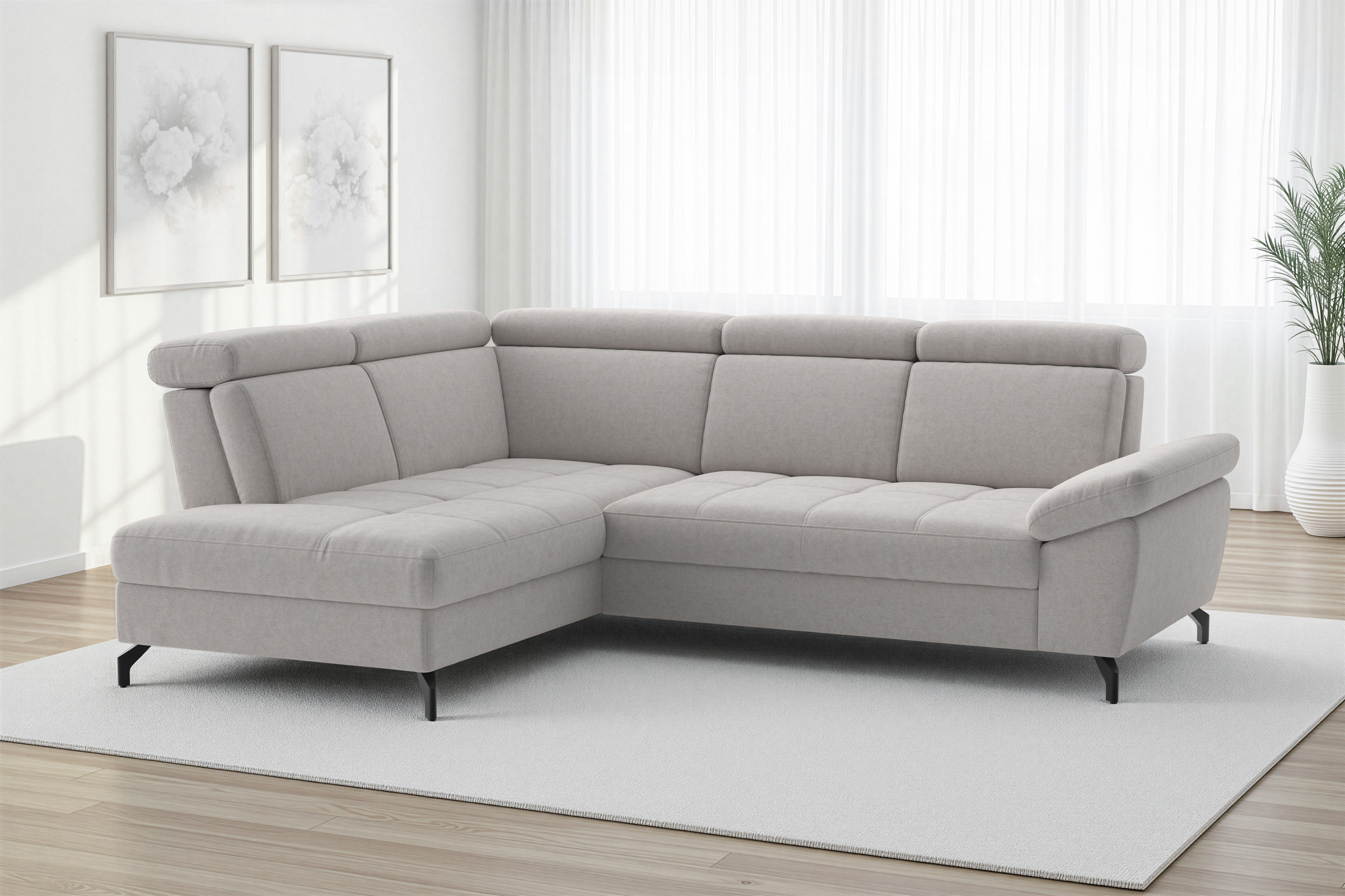 sit&more Ecksofa "Vanity; L-Form, B. 254 cm" Inkl.Sitz-,Kopf-und Armteilverstellung