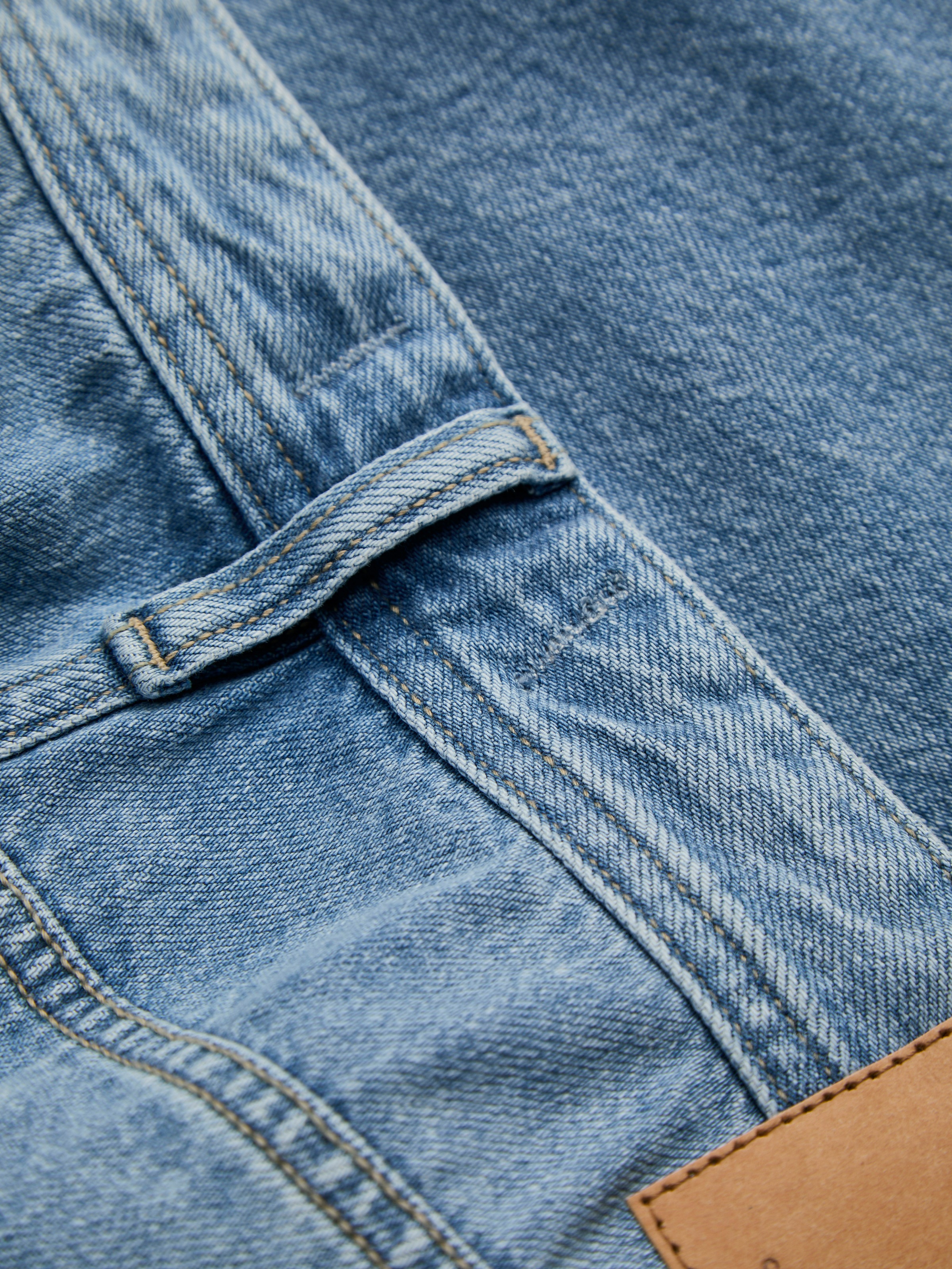 Relax-fit-Jeans JACK & JONES "JJIDAVE JJORIGINAL SQ 081 SN", Herren, Gr. 31, Länge 32, blau denim, Denim/Jeans, Obermaterial: 100% Baumwolle, Abriebeffekte, weit knöchellang, Jeans 3
