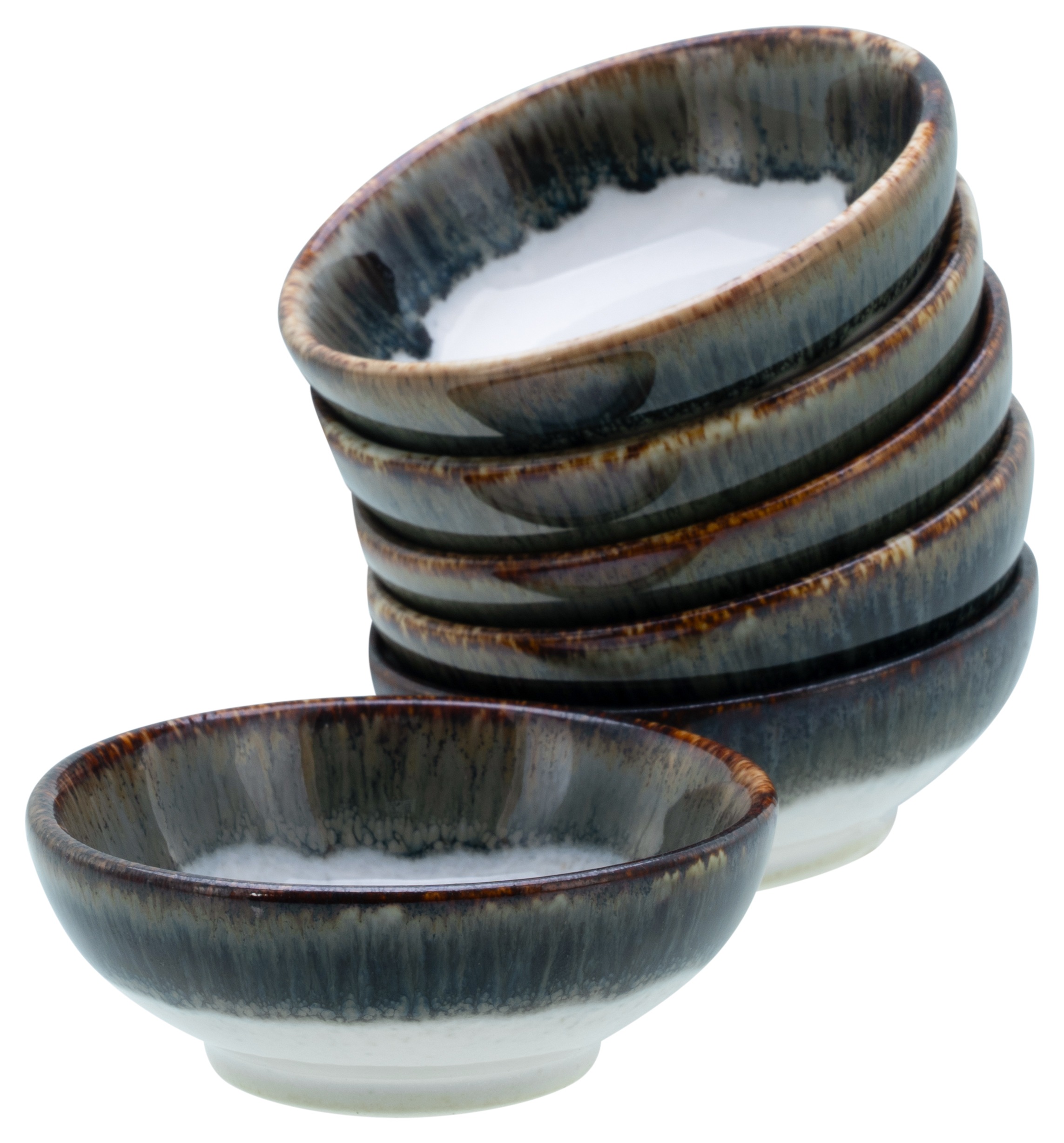 CREATABLE Schale "Cascade, Sojaschale, Ø 8 cm, 6-tlg", Ø 8cm, grau, Schüsseln, Rekativglasur, Healthy Food