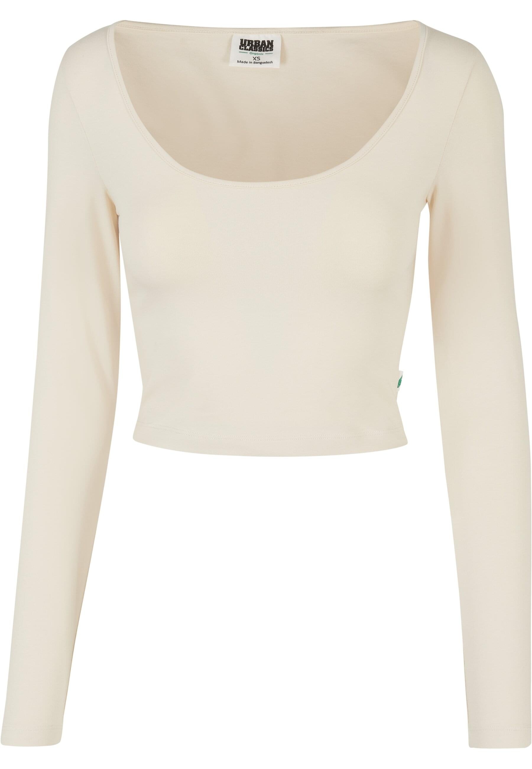 URBAN CLASSICS Longsleeve "Urban Classics Damen Ladies Organic Wide Neck Cropped Longsleeve"