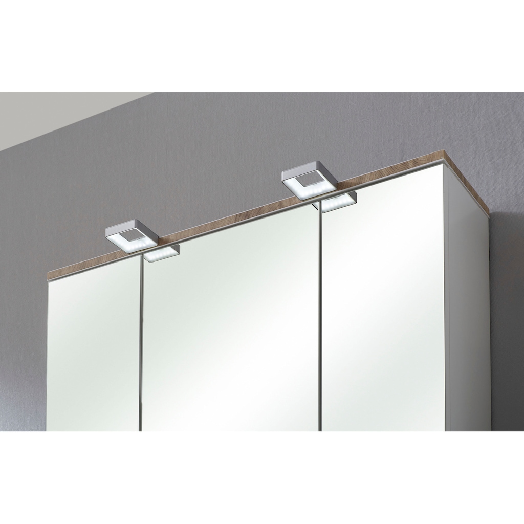 Saphir Badmöbel-Set »Quickset 931 2-teilig, Keramikwaschtisch mit LED-Spiegelschrank«, (Set, 2 St.)