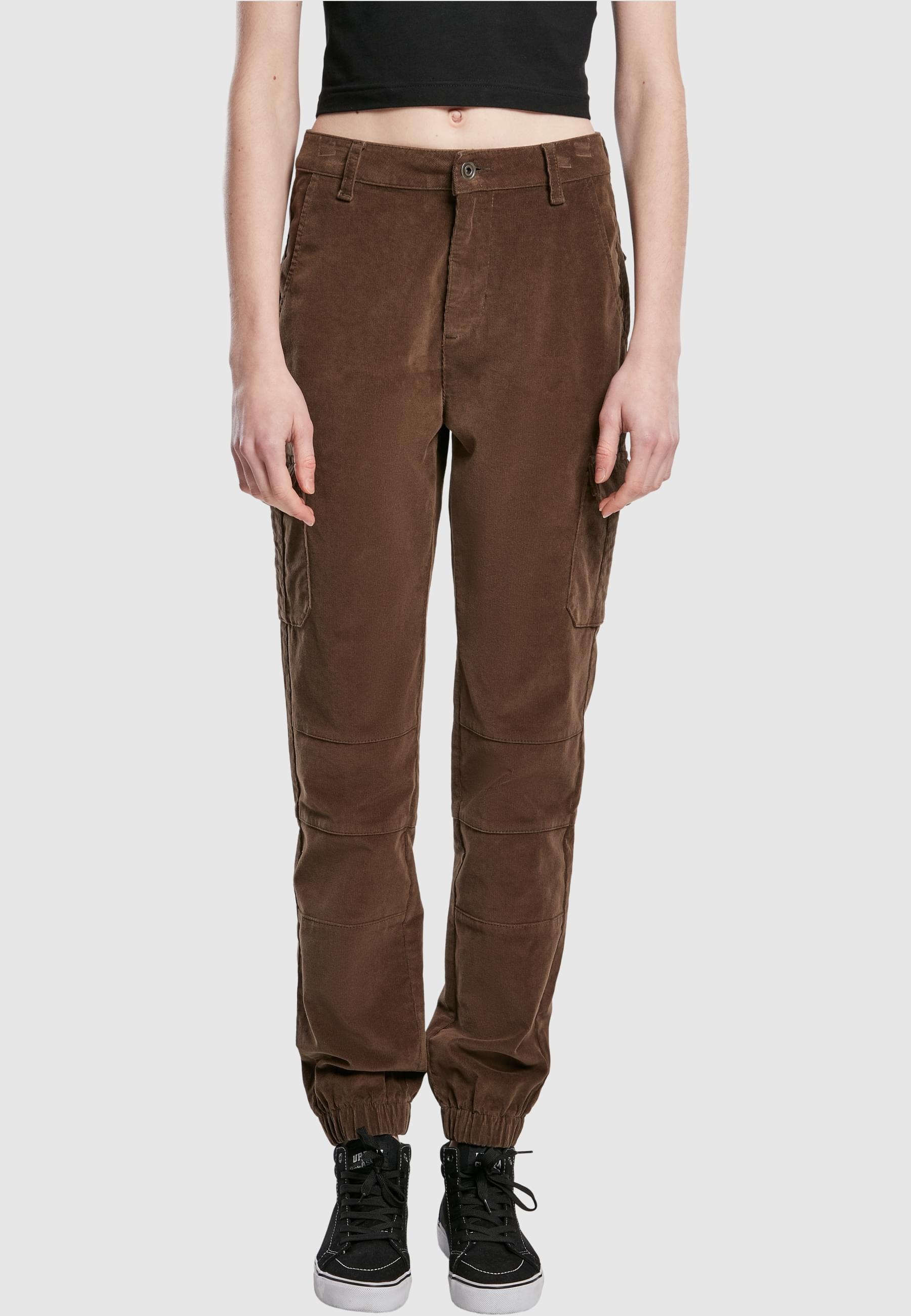 URBAN CLASSICS Cargohose »Urban Classics Damen Ladies High Waist Cargo Corduroy Pants«, (1 tlg.)