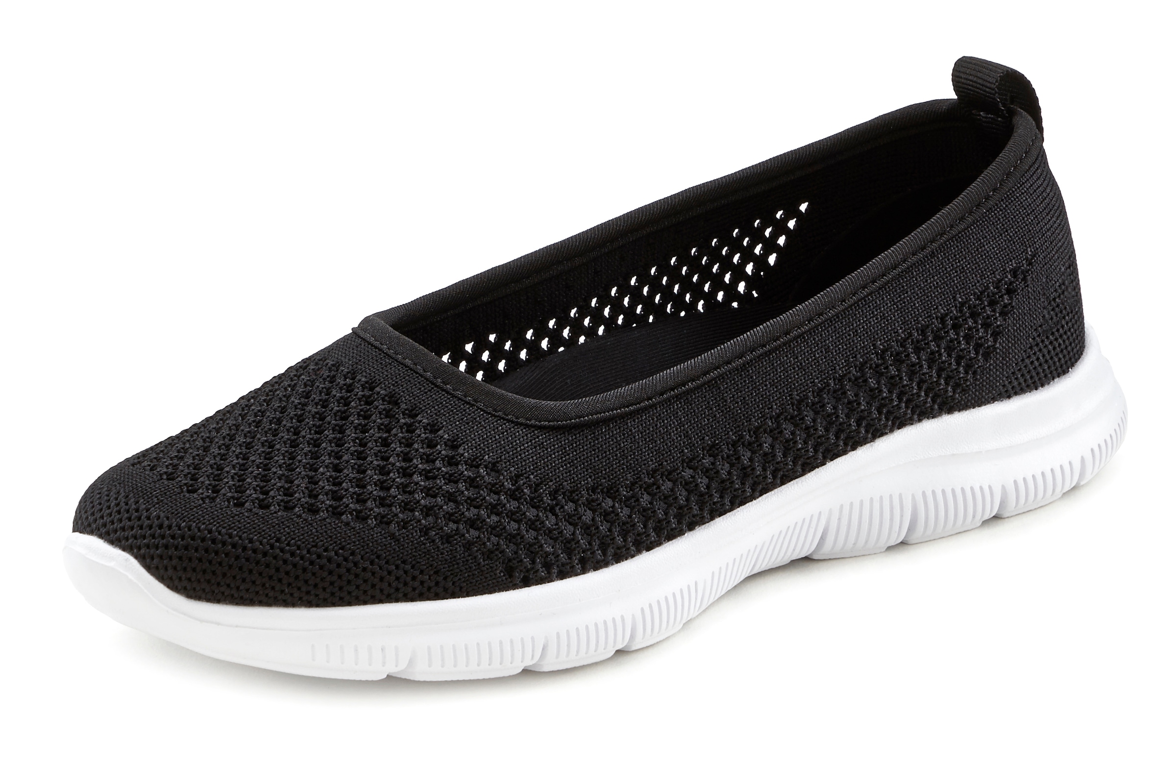 LASCANA Sneaker Ballerinas, ultraleichter Slipper, Slip-On-Sneaker, Freizeitschuh VEGAN