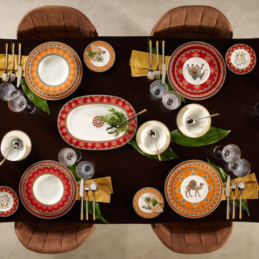 Speiseteller VILLEROY & BOCH "Speiseteller Samarkand Rubin ø 27,7 cm bunt", bunt, L:27,7cm, Speiseteller, Speiseteller 2