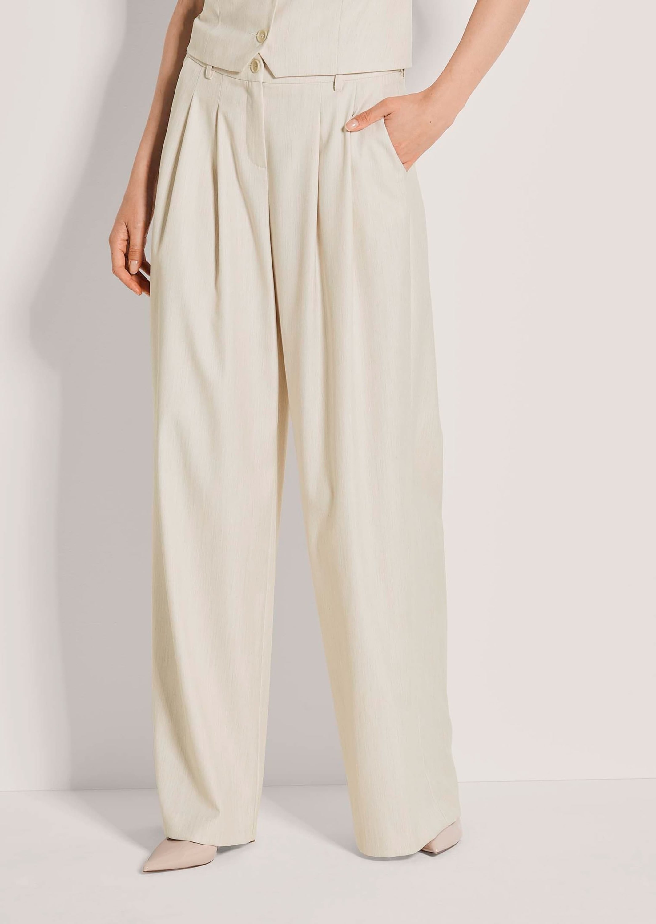 MADELEINE Stoffhose »Palazzohose Bundfaltenhose mit weitem Bein«