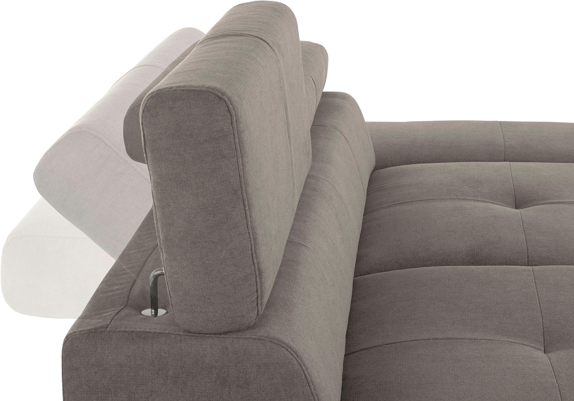 COTTA Polstergarnitur »Enterprise« Set,  Set bestehend aus: 2-Sitzer mit Kopfteilverstellung & Hocker