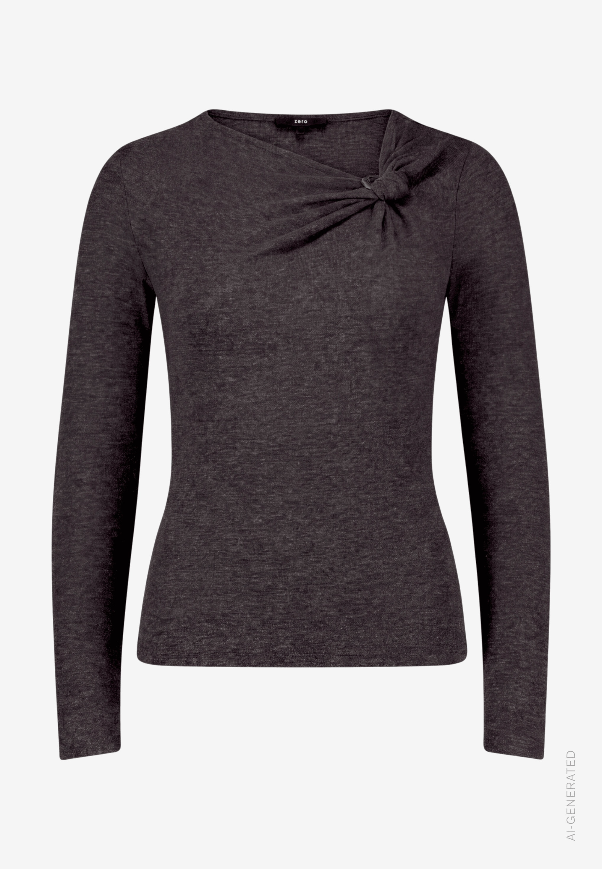 Zero Langarmshirt mit Schnalle / Stretch / Meliert