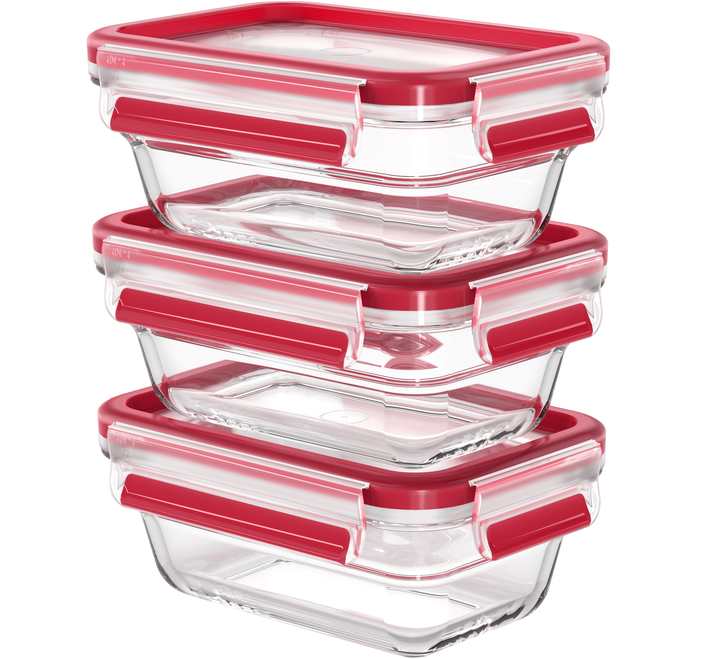 Frischhaltedose »Clip & Close Glas«, (Set, 3 tlg.), 3x0,45L, gefrier-, backofen-,...