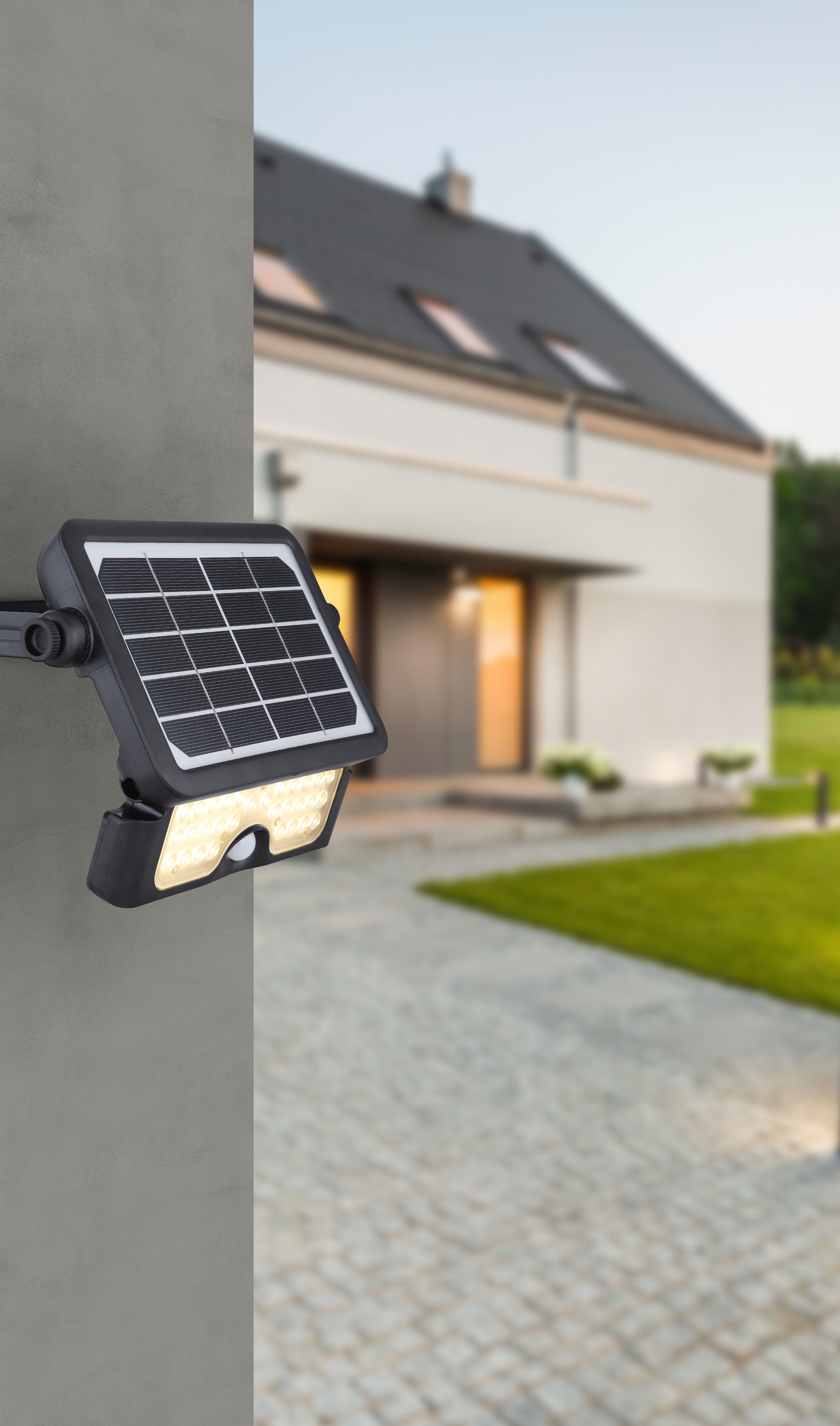 GLOBO LIGHTING LED Solarleuchte »SOLARLEUCHTE KUNSTSTOFF SCHWARZ, 1XLED«, Leuchtmittel LED-Modul | LED fest integriert, Solar/IP65/Baustrahler/schwenkbar/3000K