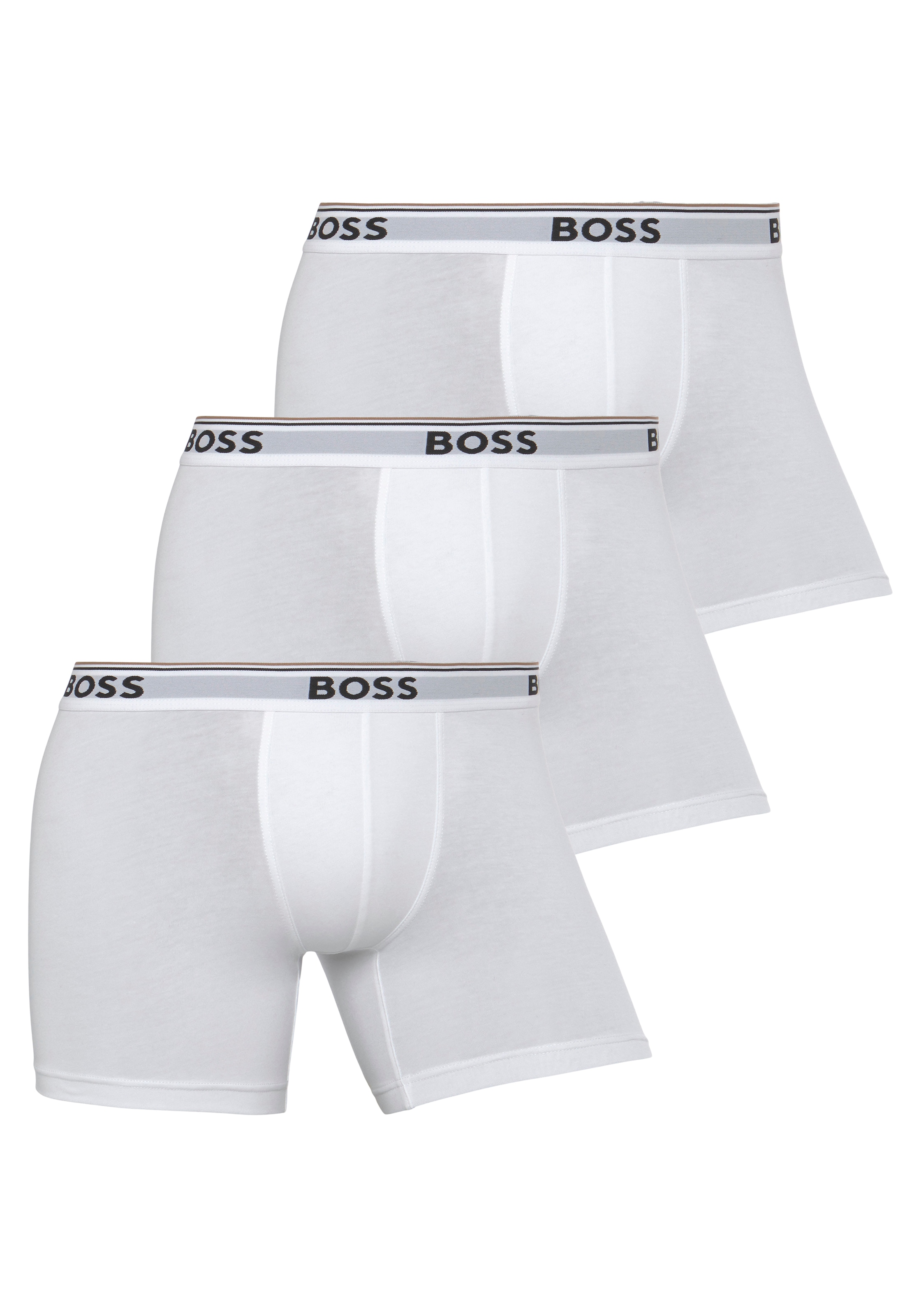 BOSS Langer Boxer "Boxer Brief 3P", (Packung, 3er-Pack), mit farblich passendem Webbund