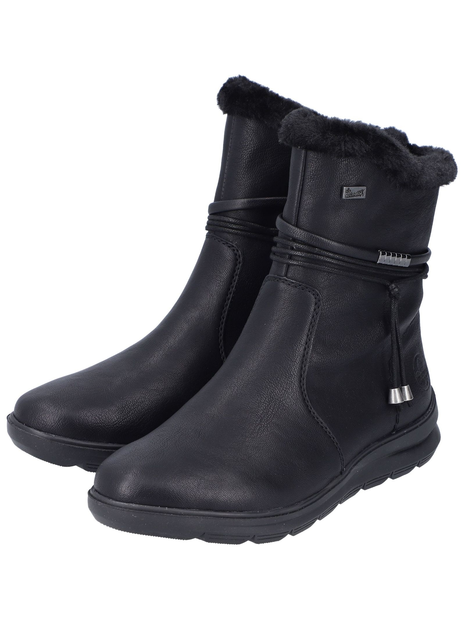 Winterboots RIEKER, Damen, Gr. 40, schwarz, Lederimitat, Textil, Schuhe Winterboots, mit wasserabweisender riekerTEX-Membran 3