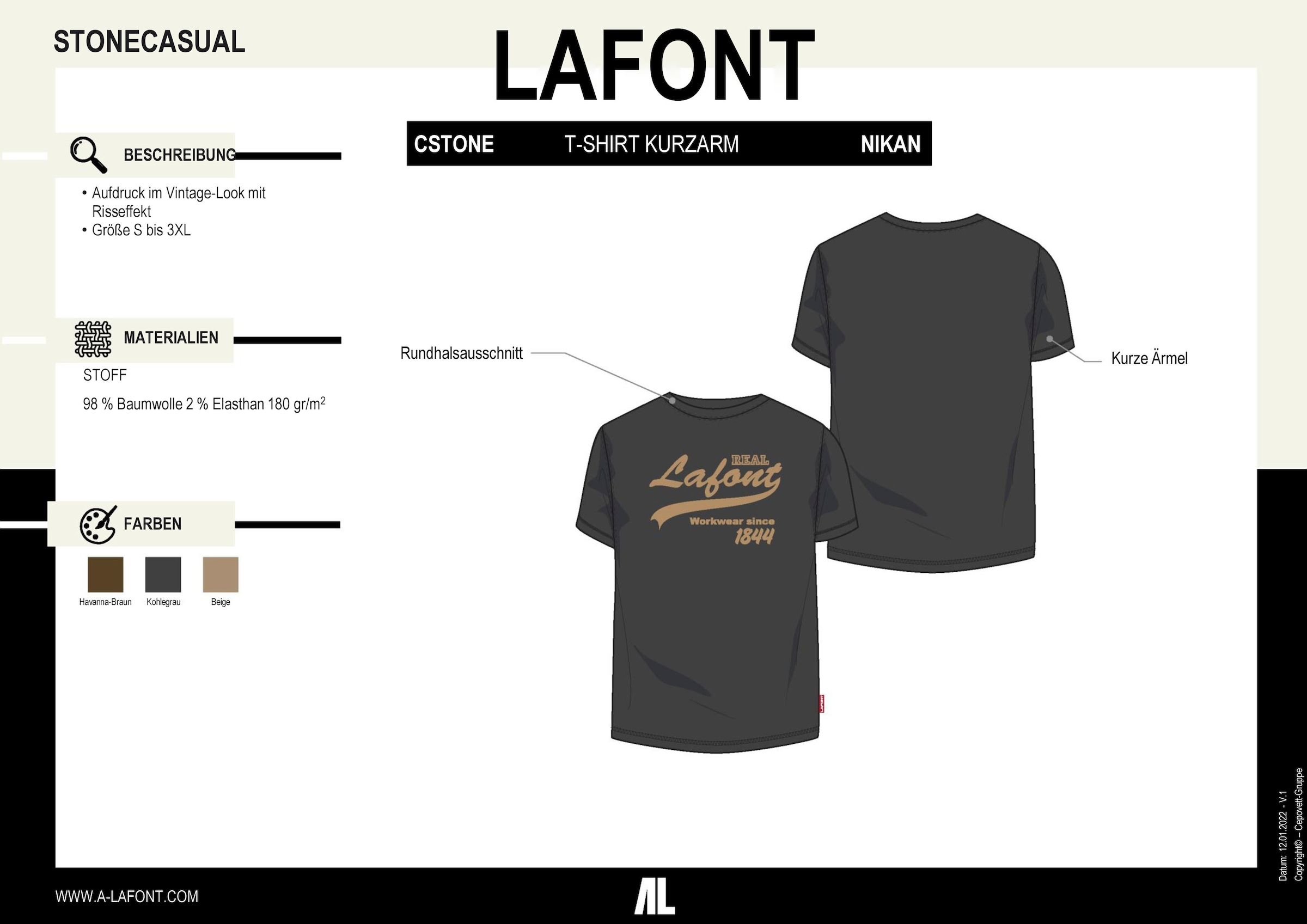 Lafont Kurzarmshirt - | BAUR 3XL, S Vintage-Style für »\