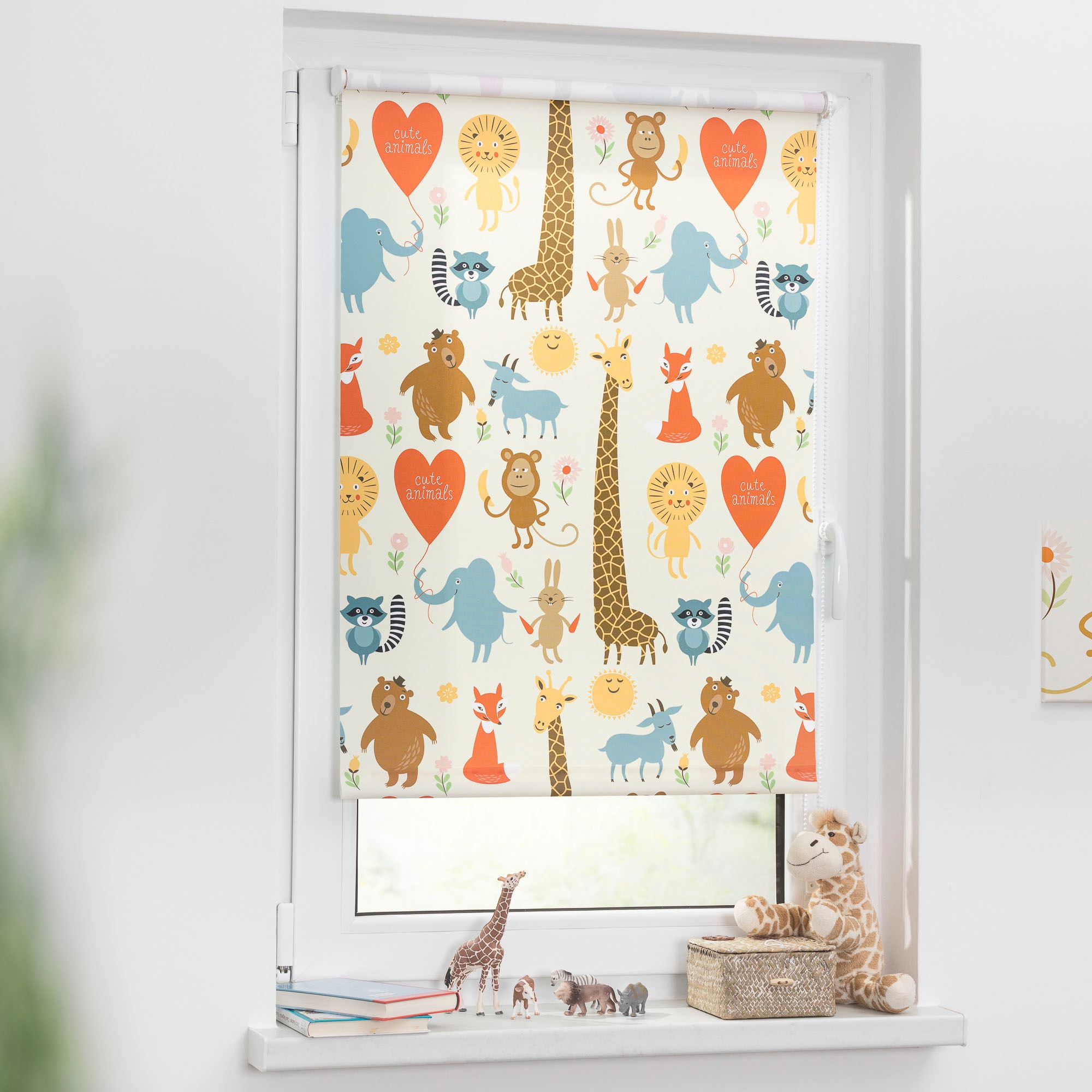 LICHTBLICK ORIGINAL Seitenzugrollo "Klemmfix Digital Cute Animals" verdunke günstig online kaufen