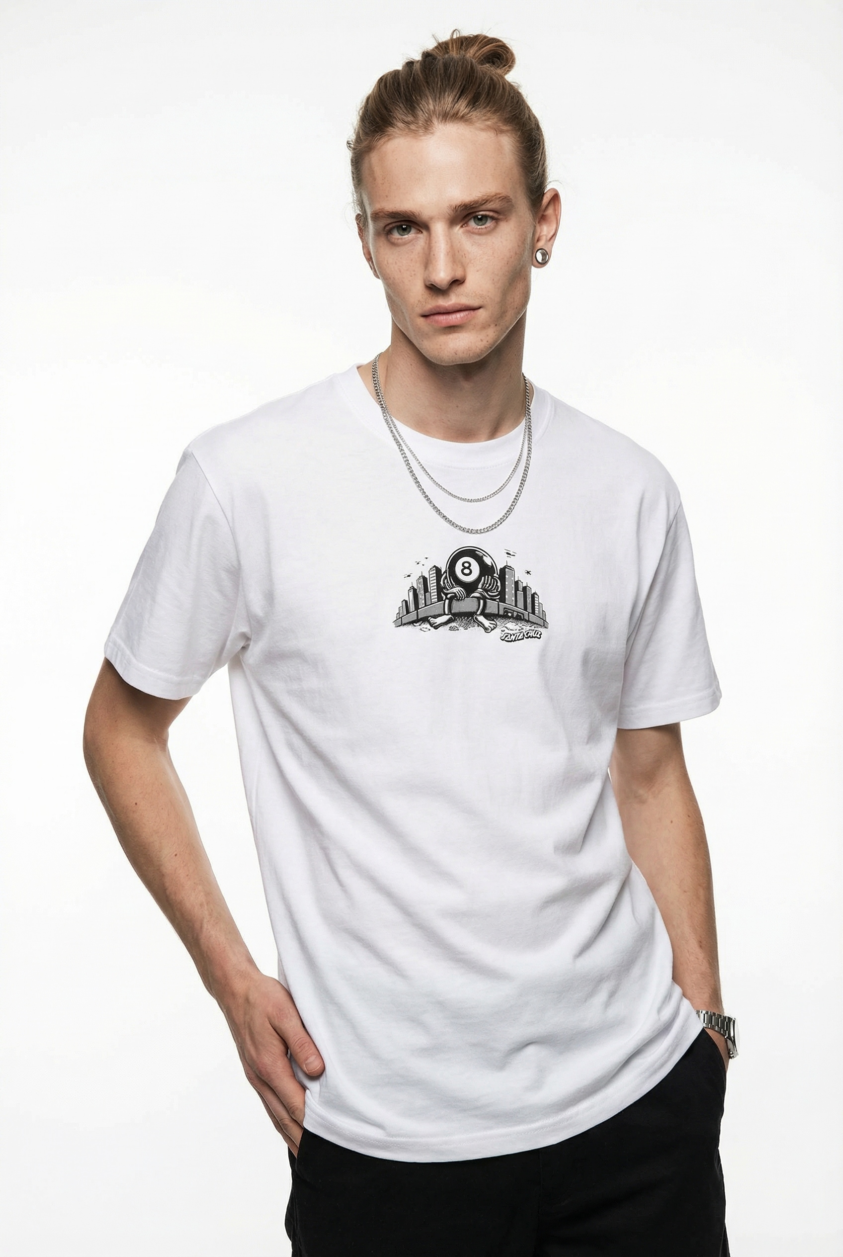 Santa Cruz T-Shirt aus 100% Baumwolle, leichtes Material, für Freizeit