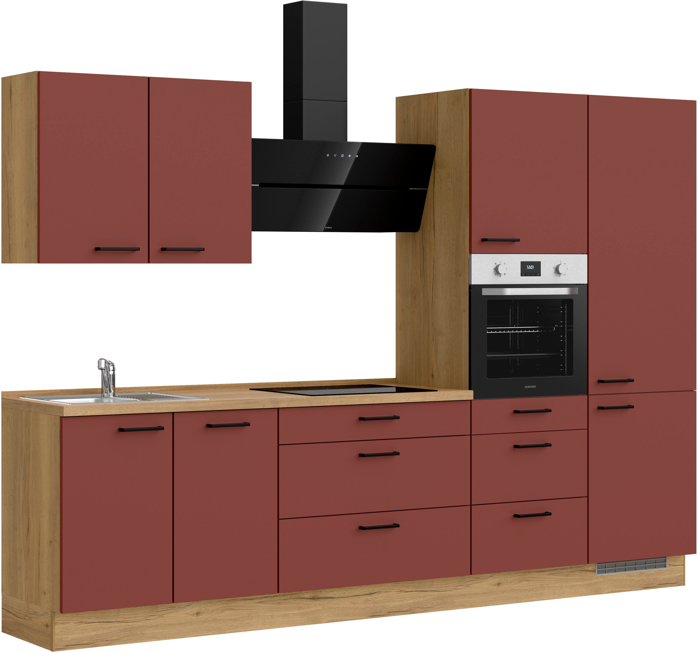 nobilia® Küchenzeile »"Easytouch II"«, vormontiert, Ausrichtung wählbar, Breite 300 cm, wahlw. mit E-Geräten