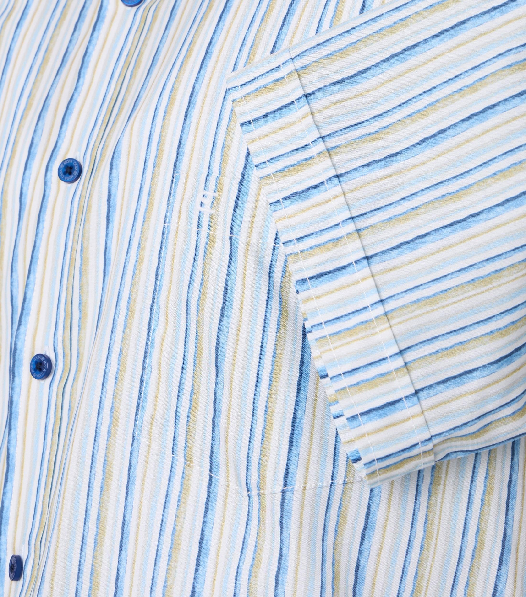 Kurzarmhemd CASAMODA "CASAMODA Freizeithemd Kurzarm gestreift", Herren, Gr. XXL, Normalgrößen, blau (hellblau), 100% Baumwolle, gestreift, lässig geschnitten, Hemden 3