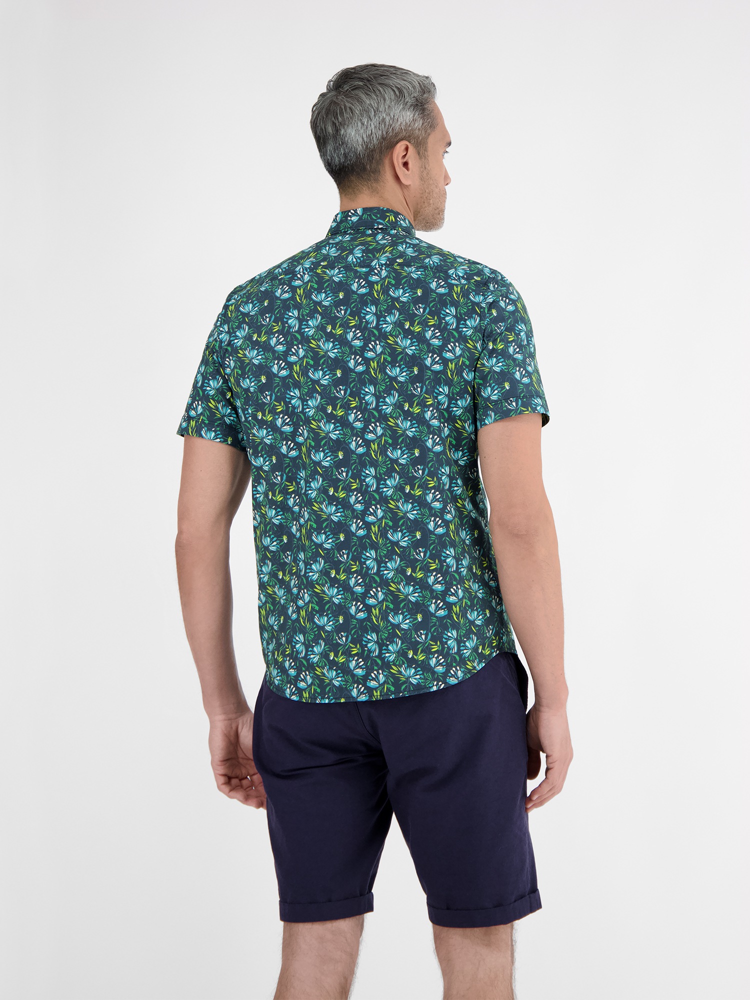 LERROS Kurzarmhemd "LERROS Herren Poplin-Stretchhemd, floral gemustert" günstig online kaufen