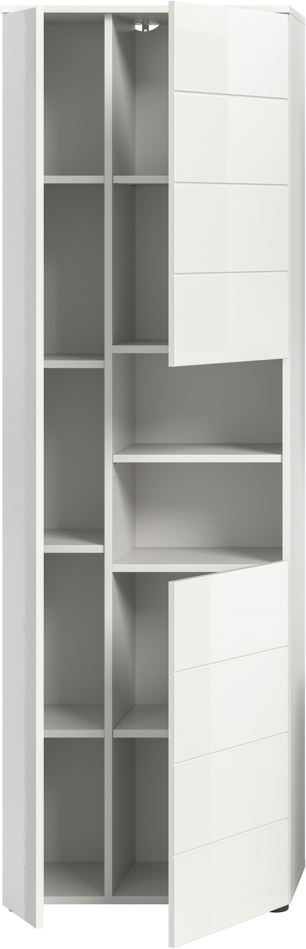 welltime Hochschrank »Biel, 190 cm, 3 Türen, 2 offene Fächer«, (1 St.), Türanschlag wechselbar, modernes Design, Badschrank, Unterschrank, Bad