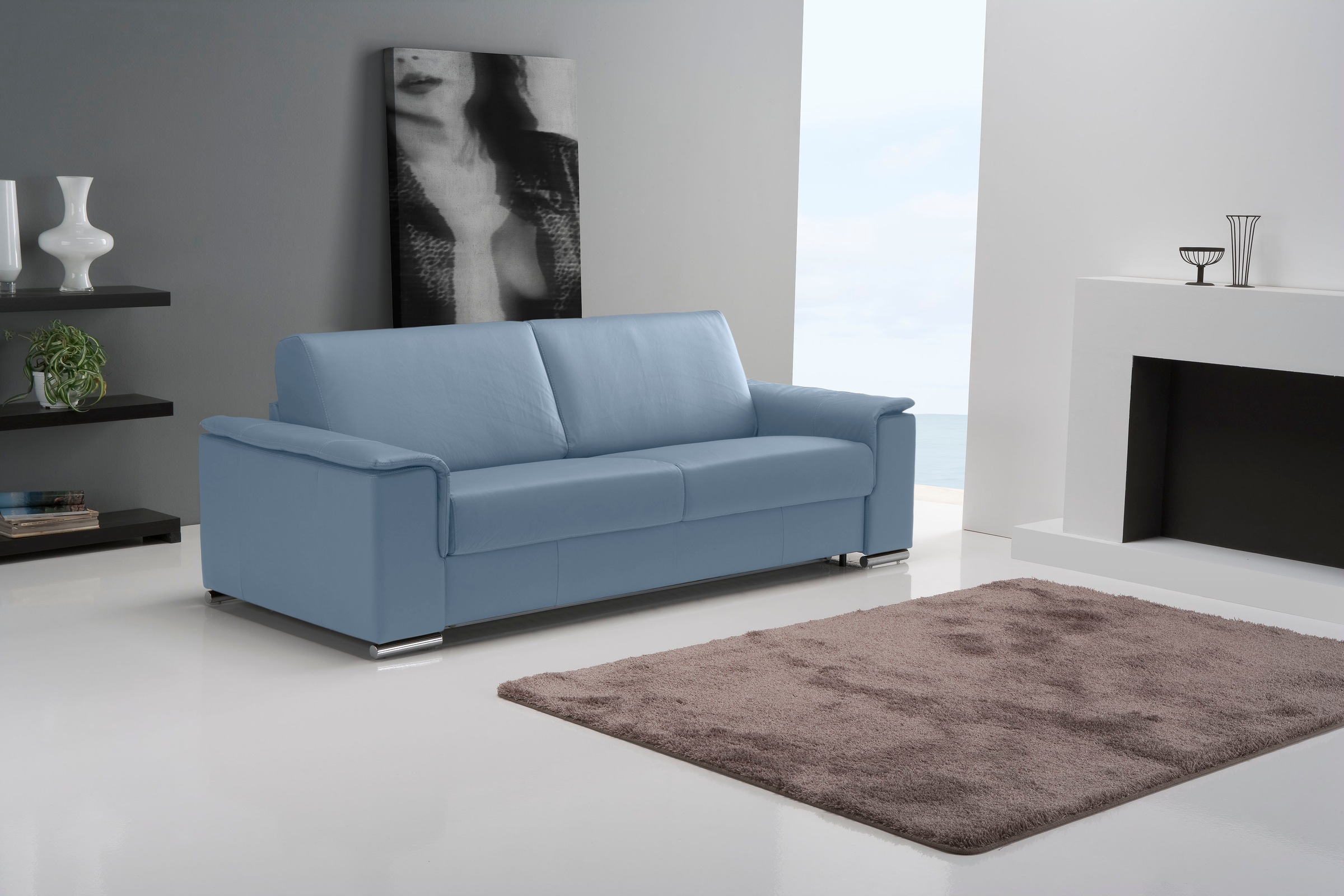 Egoitaliano Schlafsofa »Cecilia, modern & elegant, erstklassiger Sitzkomfort, Dauerschläfer«, inkl. Matratze und hochwertigem Metallbettrahmen, toller Schlafkomfort