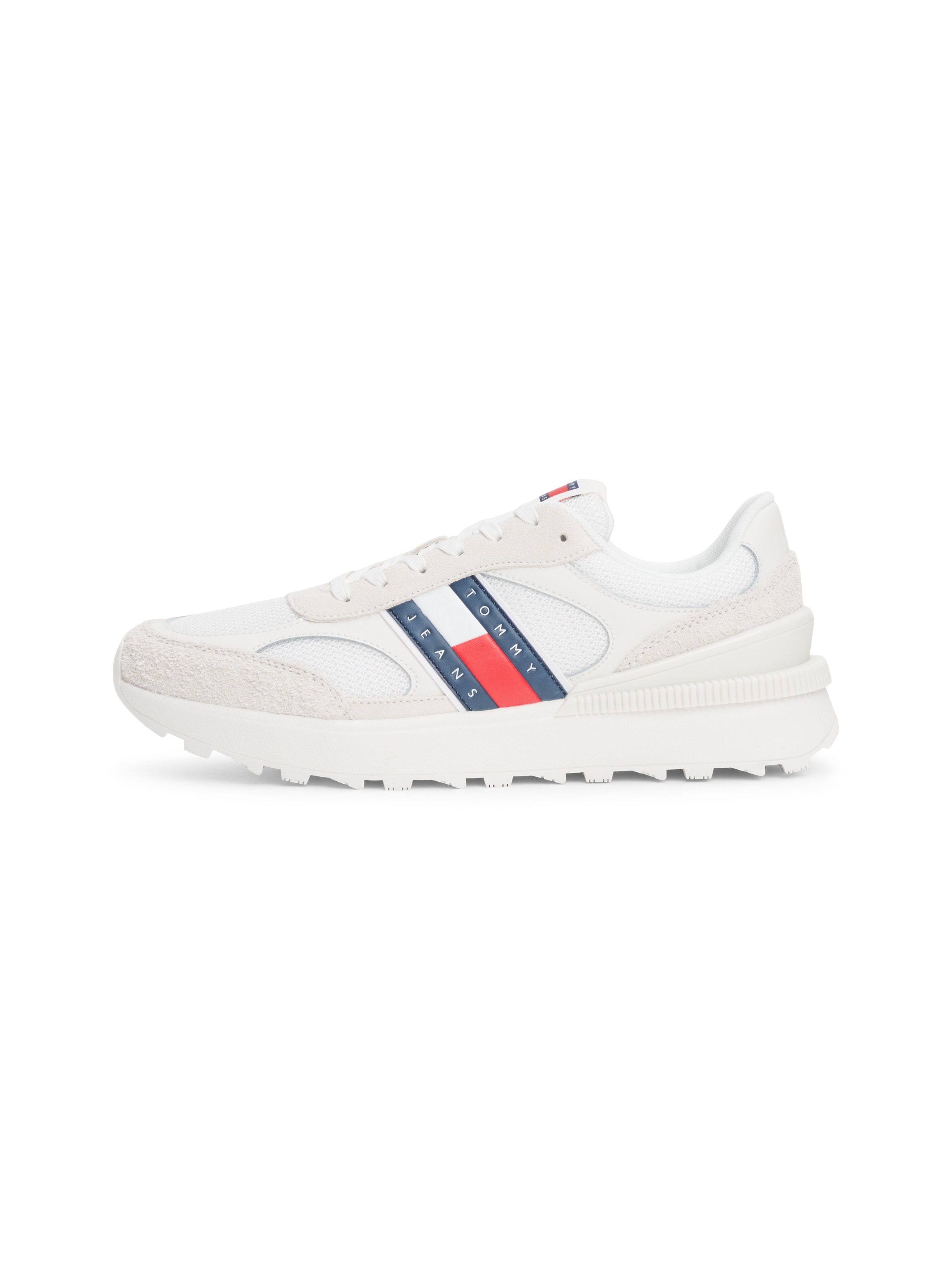 Tommy Jeans Sneaker »TJM TECHNICAL RUNNER ESS«, Freizeitschuh, Halbschuh, Schnürschuh mit gepolstertem Schaftrand