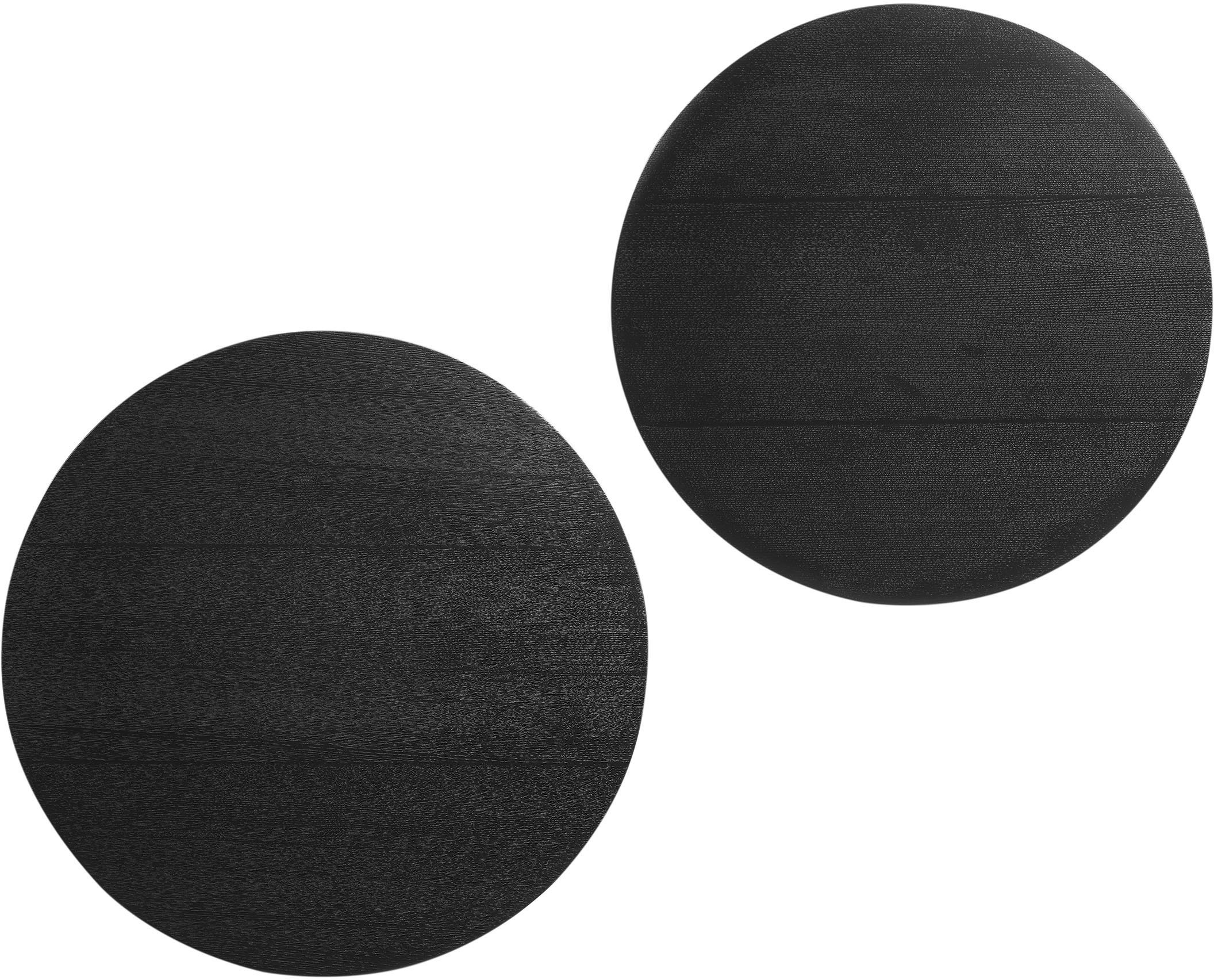 Couchtisch SALESFEVER "Coffeetable im 2er-Set: Stilvoller Mittelpunkt", schwarz (schwarz, schwarz), B:48cm H:38cm T:48cm, MDF mit Eschenholzfurnier, Tische, Couchtisch, mit Holzfurnier 3