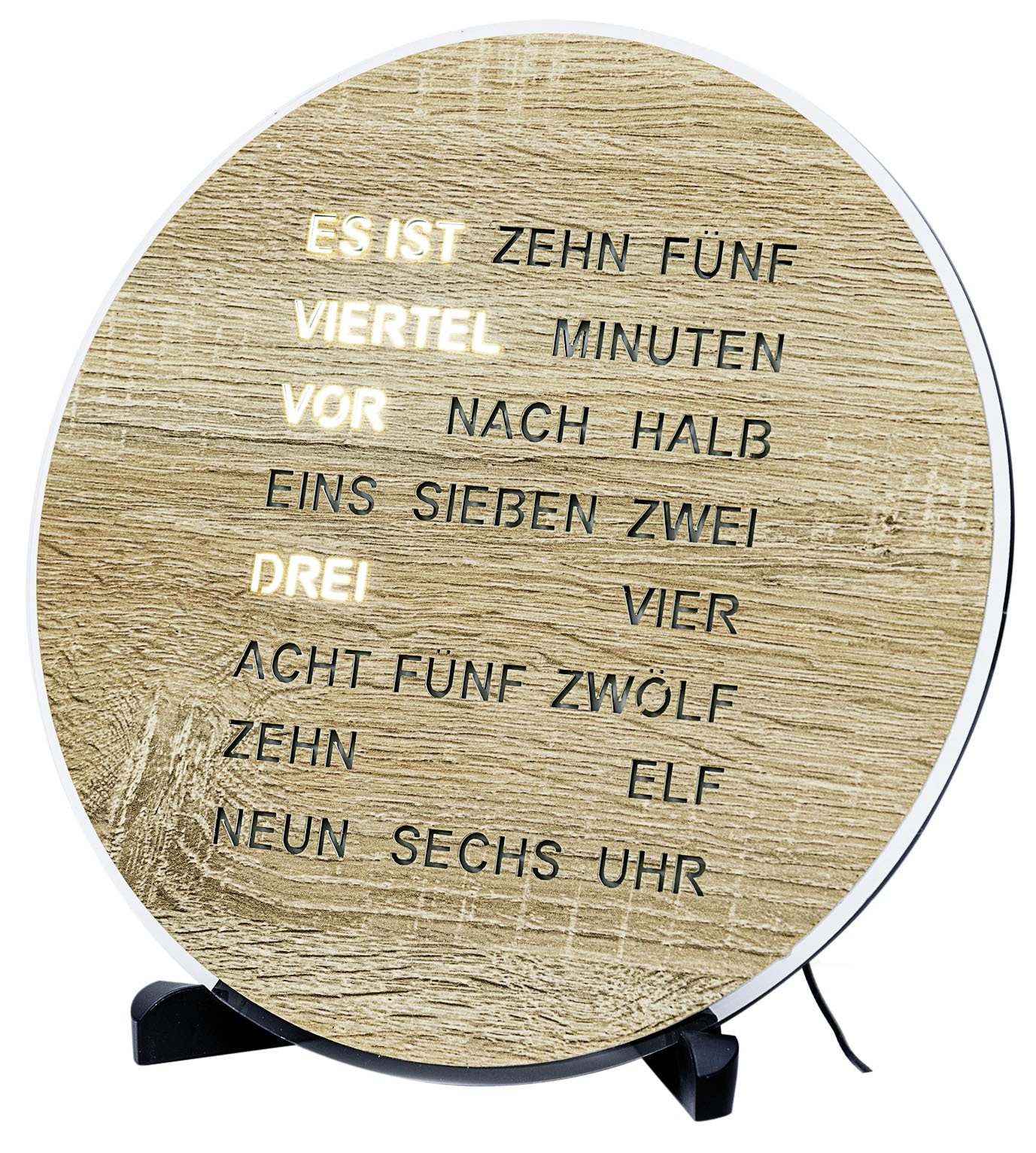 AMS Tischuhr, beige, Tischuhren, Quarzuhr, Wohnzimmer, Esszimmer