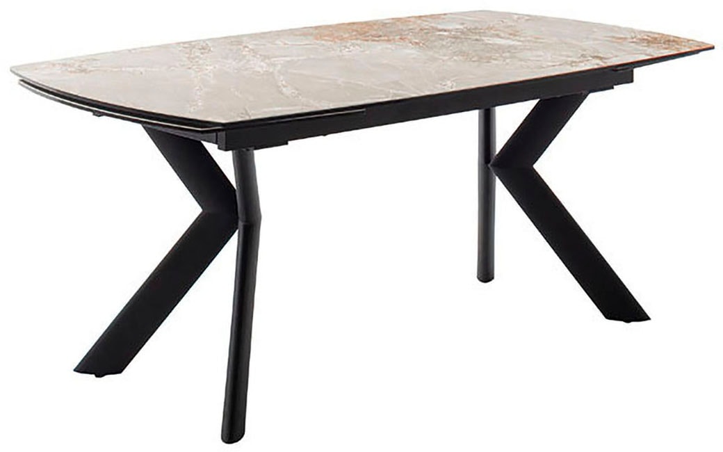 MCA furniture Esstisch »OSSANA Vierfußtisch 180-260 cm«, (Einzelstück), Keramik,Metall,Stirnauszug,ausziehbar,Tischplatte 13 mm,8-10 Personen
