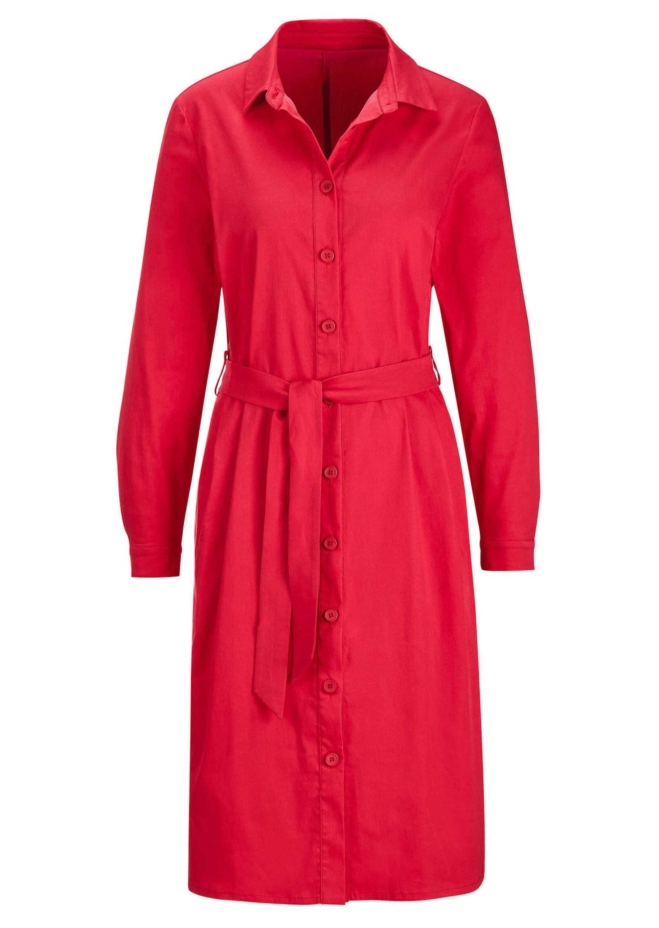 GOLDNER Sommerkleid "Kurzgröße Hemdblusenkleid mit Bindegürtel" Eingrifftas günstig online kaufen