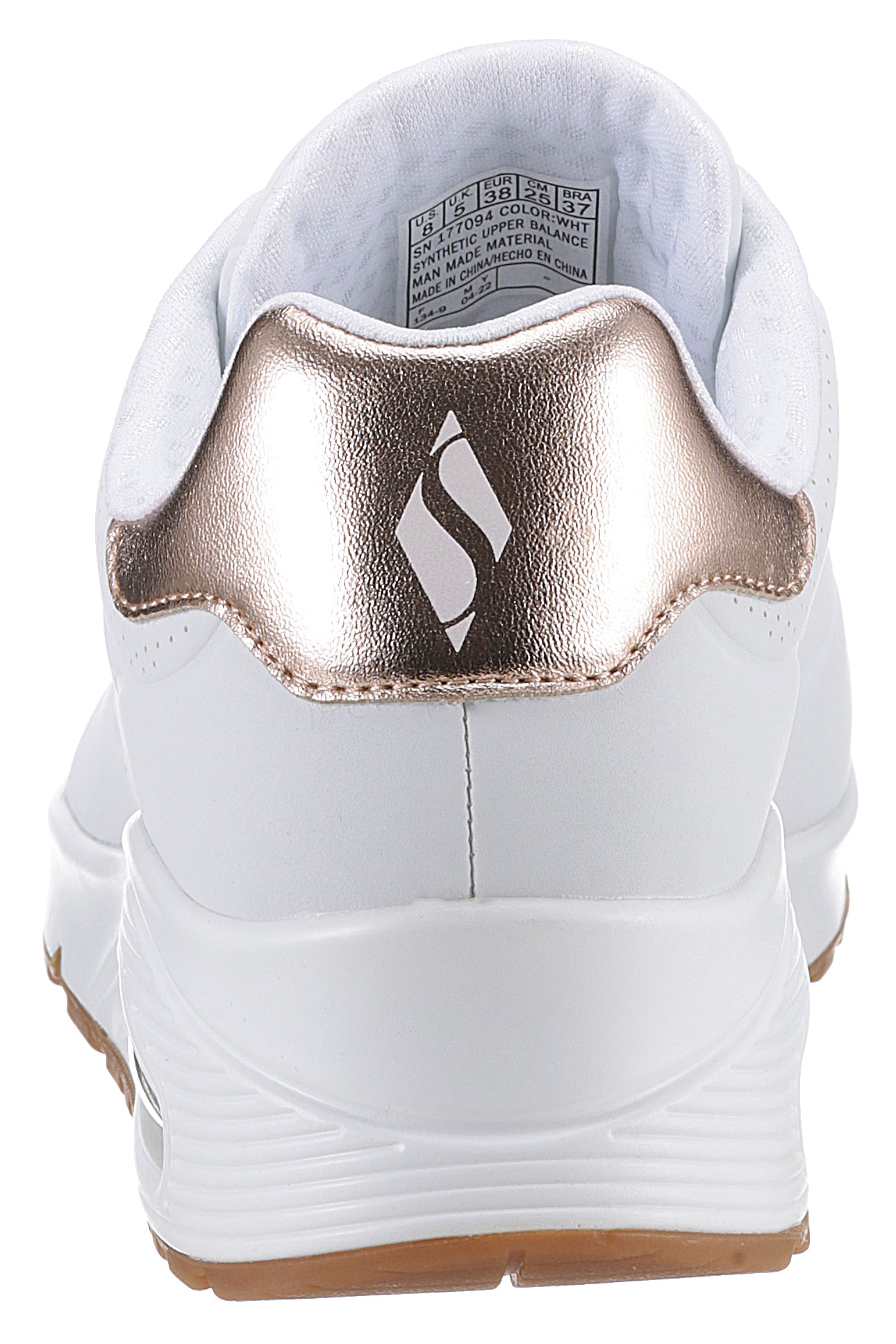 Skechers Sneaker »UNO GOLDEN AIR«, mit Metallic-Einsatz, Freizeitschuh, Halbschuh, Schnürschuh