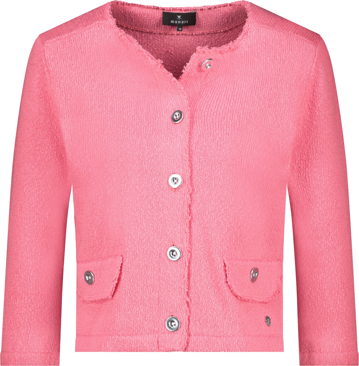 Monari Strickjacke »Jacke Basic Strick Flamme«, Mit Rundhalsausschnitt
