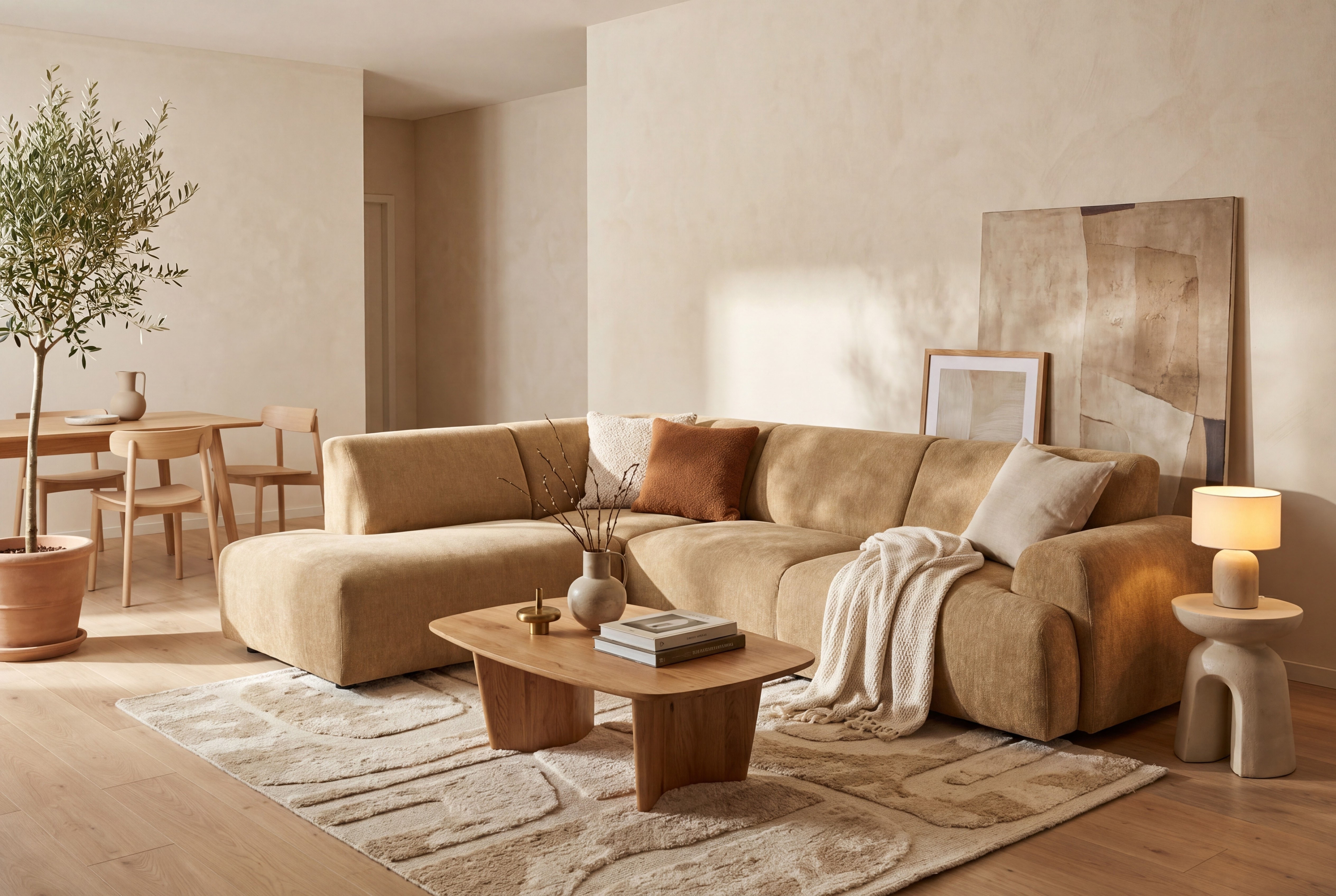 OTTO home Ecksofa "Linkka, Breite 282 cm" L-Form, in einem weichen Chenille-Stoff, mit Wellenunterfederung