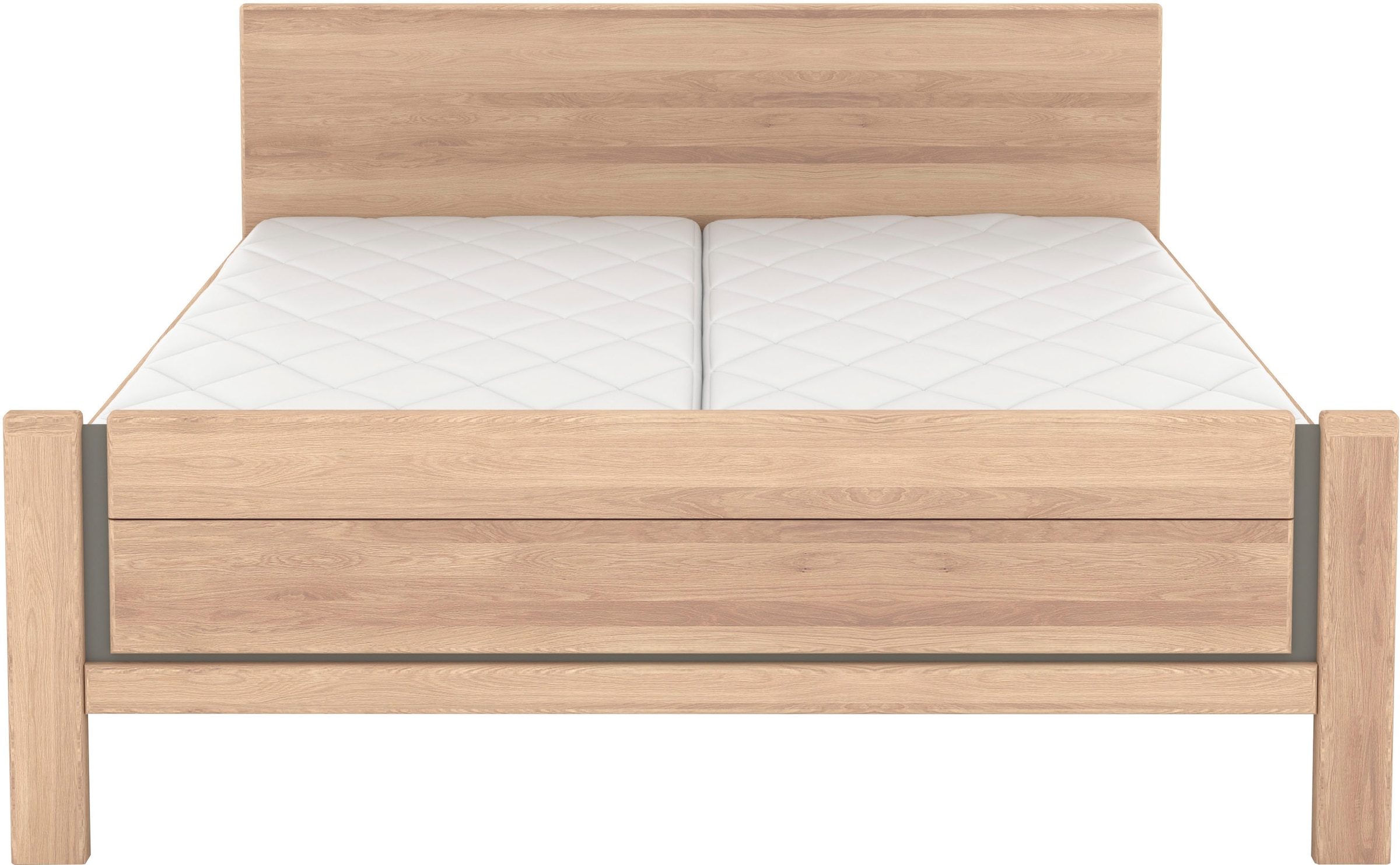 Musterring Holzbett »Sorrent, Bettgestell, Bettrahmen, teilmassiv Eiche«, (MADE IN GERMANY), Eiche teilmassiv, Liegehöhenverstellung, Stollenfußteil