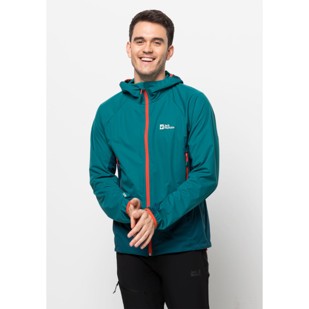 Jack Wolfskin Softshelljacke »EAGLE PEAK II HOODY M«, mit Kapuze