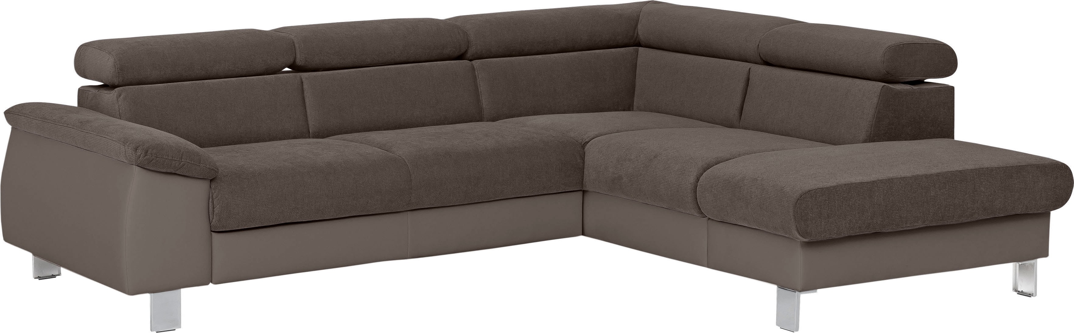 COTTA Ecksofa "Komaris L-Form, B: 249 cm" mit Kopfteilverstellung, optional Schlaffunktion, Bettkasten & Licht