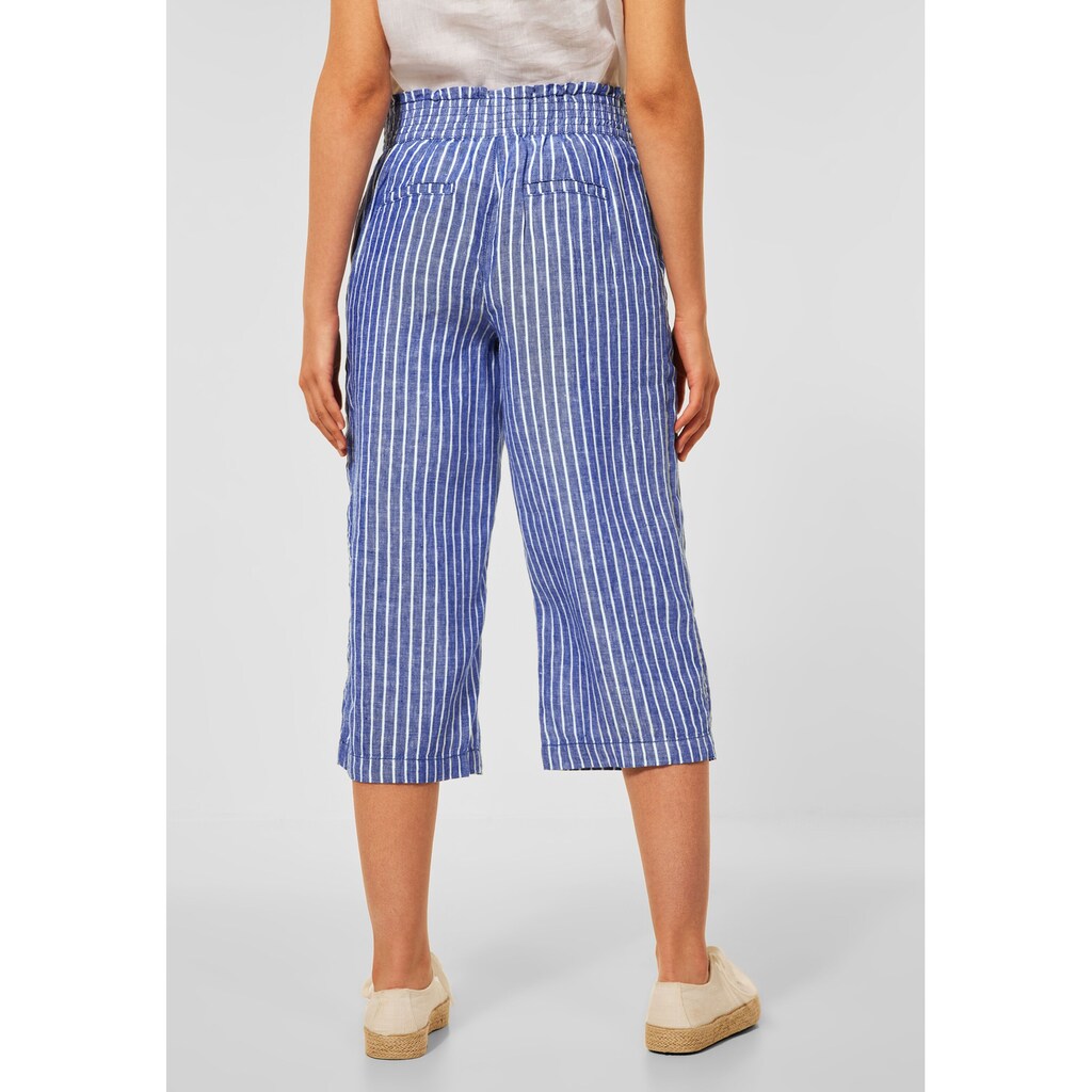 Damenmode Hosen STREET ONE 3/4-Hose, mit Streifenprint hellblau Damenmode Hosen STREET ONE 3/4-Hose, mit Streifenprint hellblau