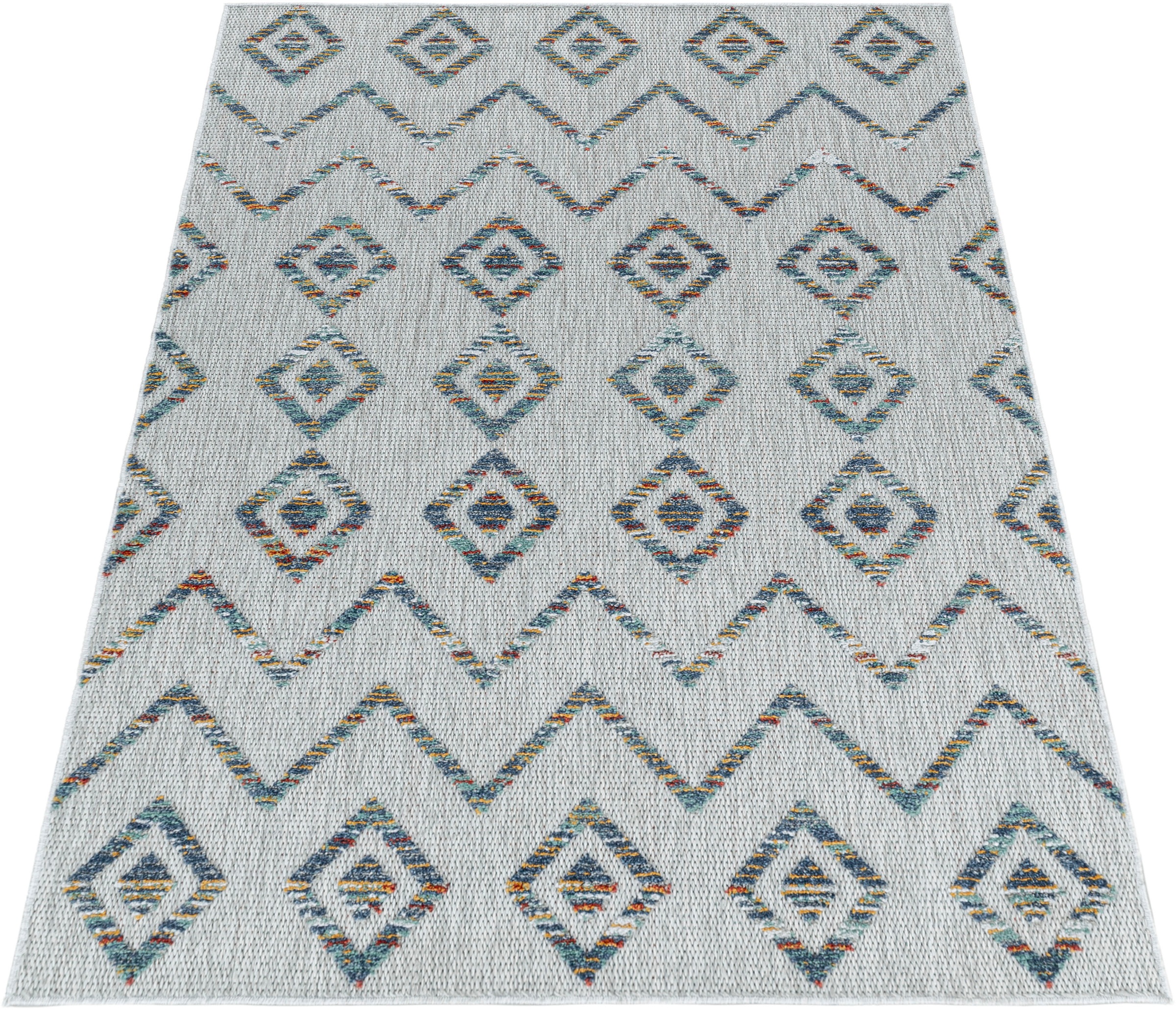 Ayyildiz Teppiche Teppich »BAHAMA 5152«, rechteckig, 8 mm Höhe, Läufer, Flachflor mit Hoch-Tief-Struktur, In-und Outdoor geeignet