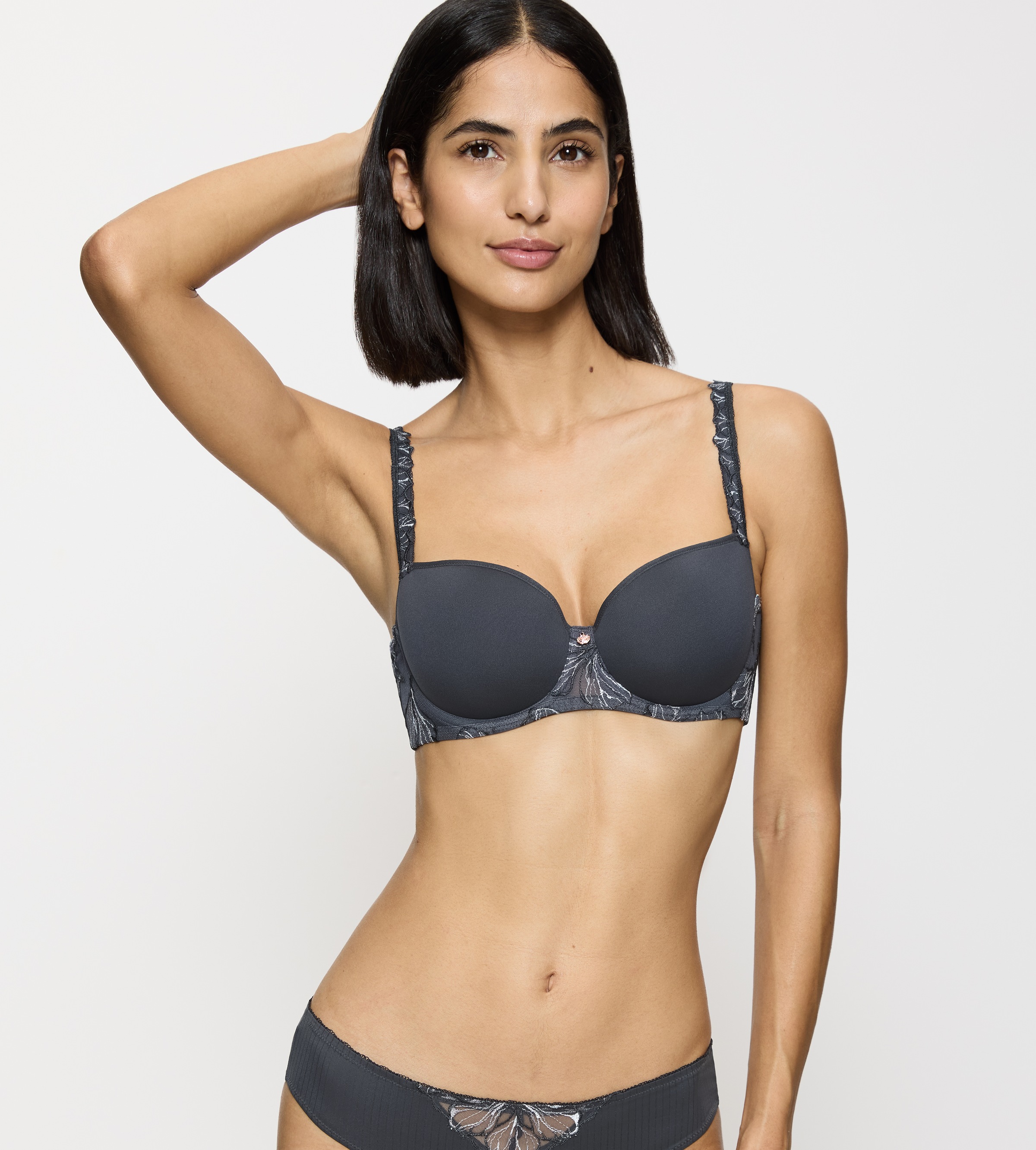 Thumbnail - Triumph Halbschalen-BH "Wild Iris Florale" Spacer-Cups, tiefer Rückenausschnitt, wattiert, feminin