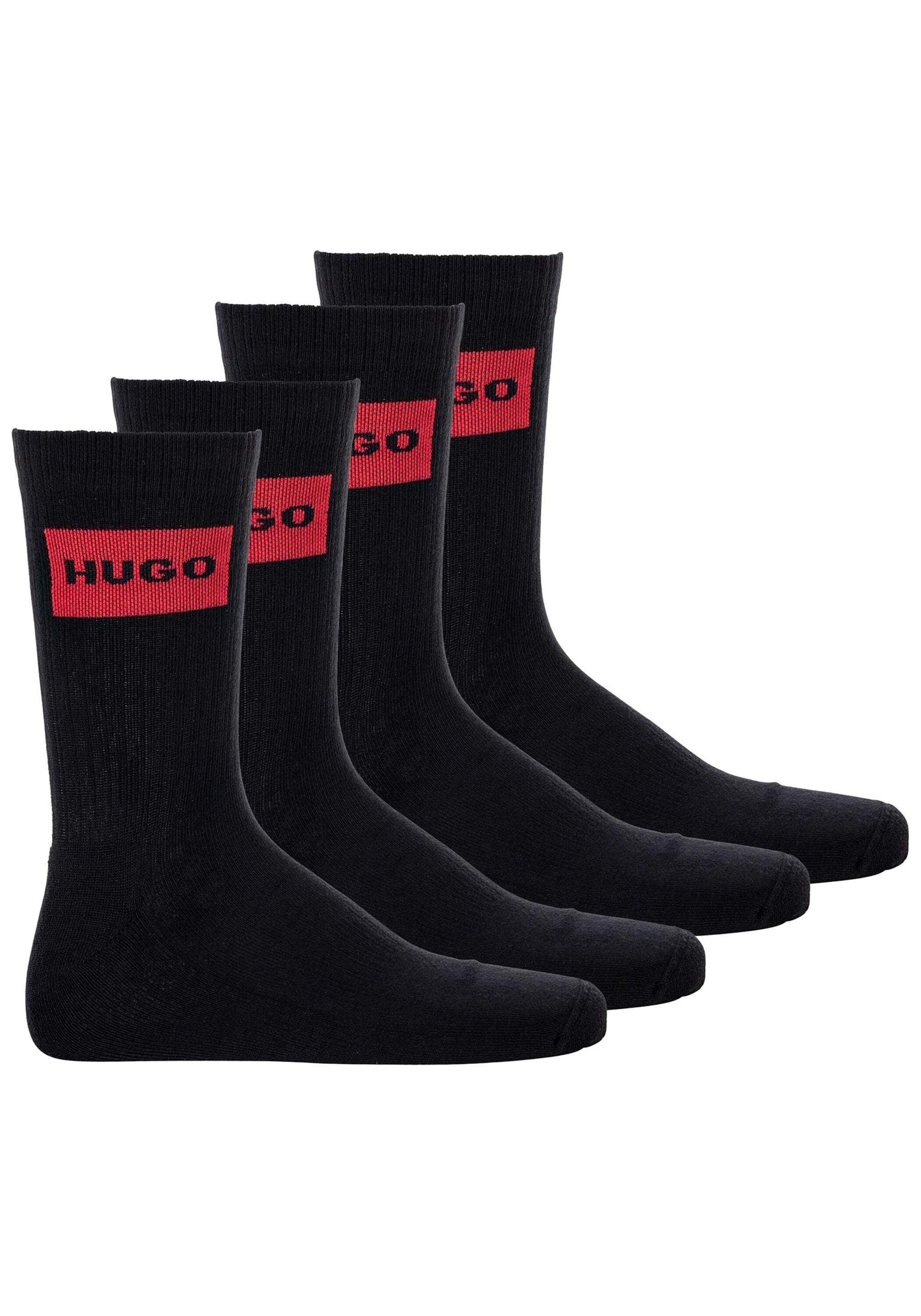 HUGO Socken "Socken 2P QS RIB LABEL CC 10257974 01 4er Pack" günstig online kaufen