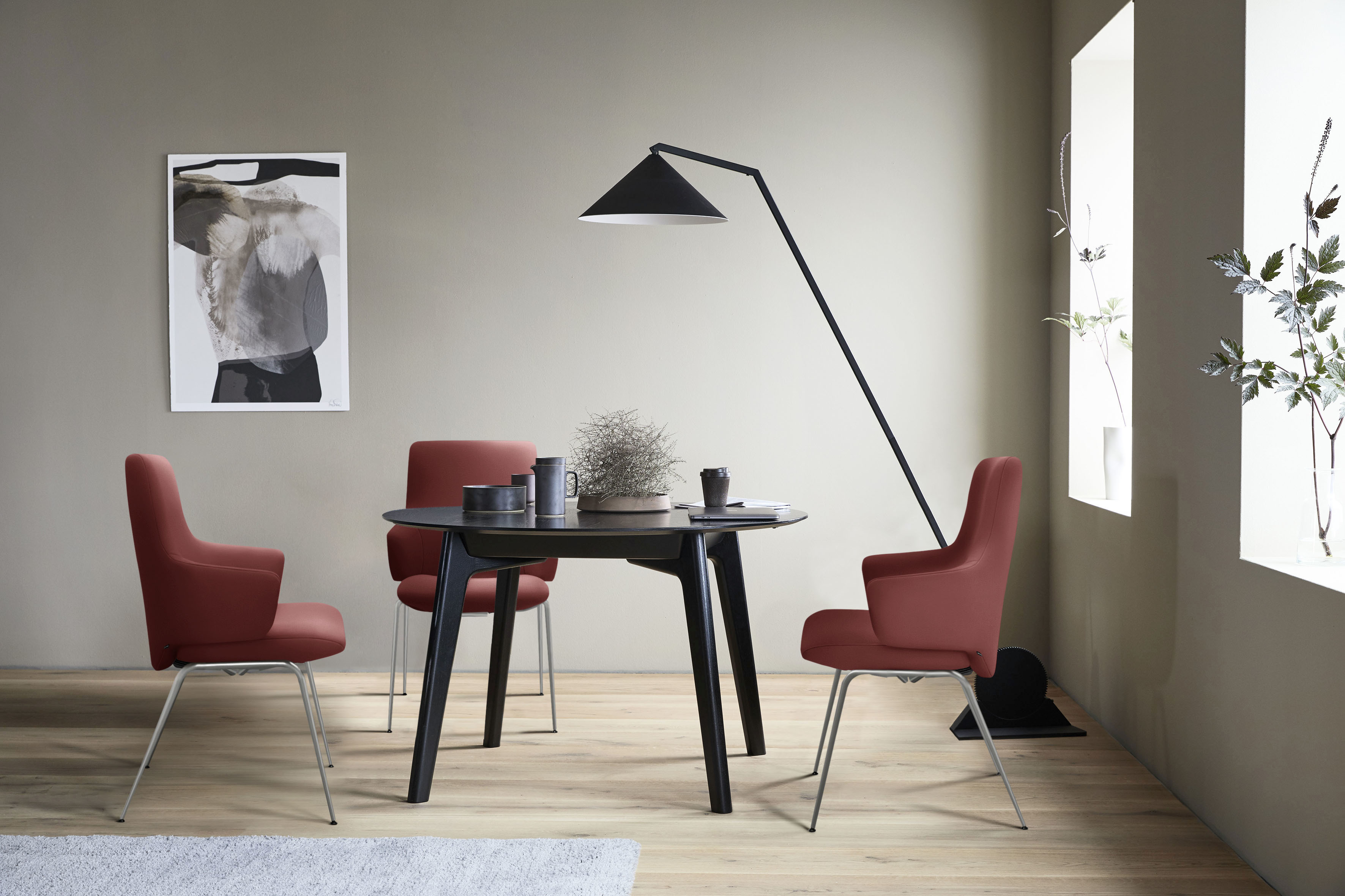 Stressless Polsterstuhl "Laurel" () Low Back mit Armlehne, Größe L, mit Beinen aus Stahl in Chrom glänzend