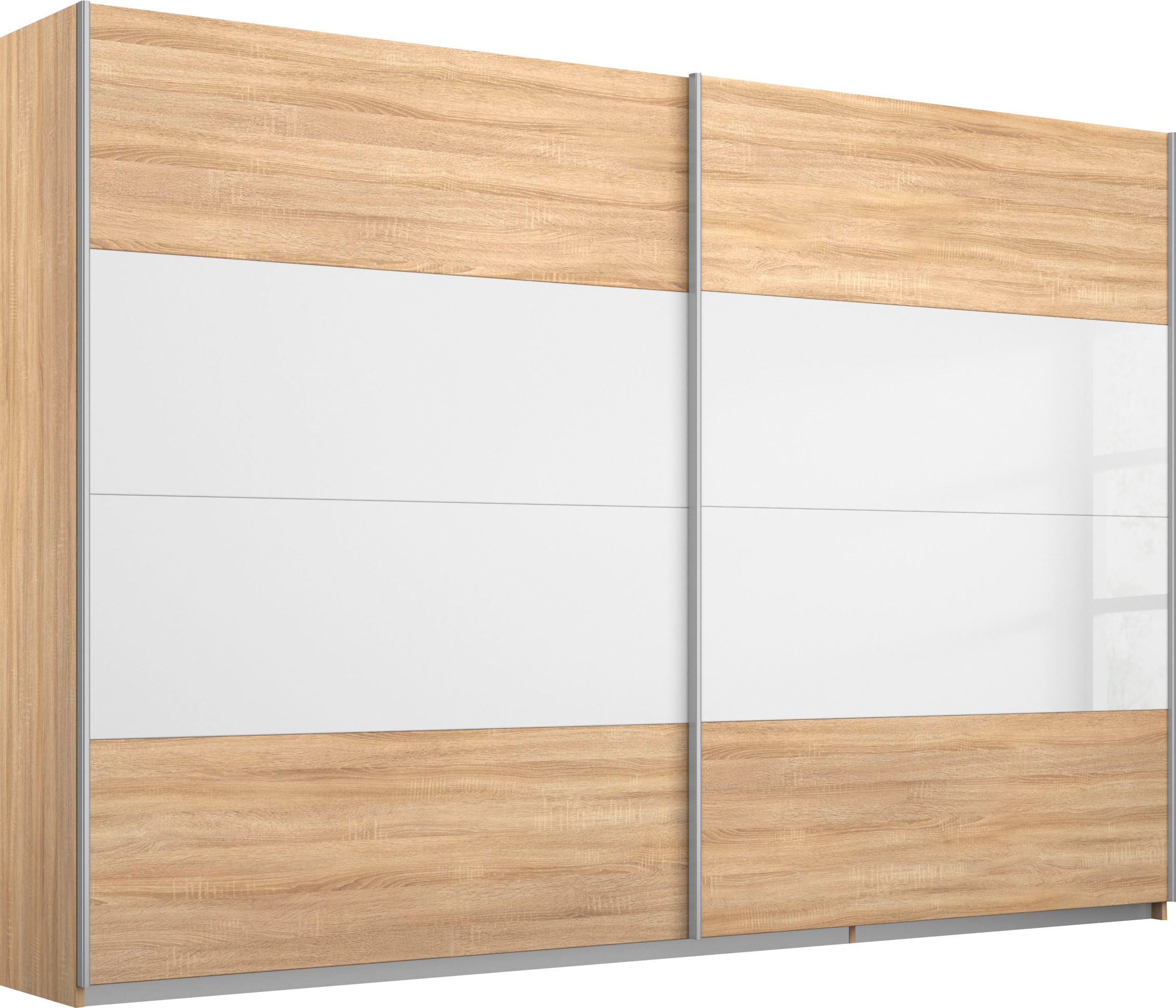 rauch Schwebetürenschrank "Quadra Schlafzimmerschrank in vielen Breiten" Kleiderschrank Garderobenschrank Schrank mit Glaselementen