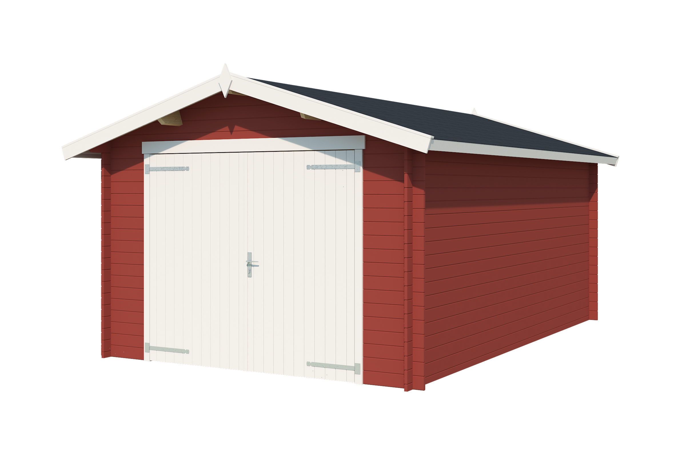 Nordic Holz Einzelcarport »MAURITIUS 34«, Holz, 229 cm, Schwedenrot, breites Vollholz-Garagentor
