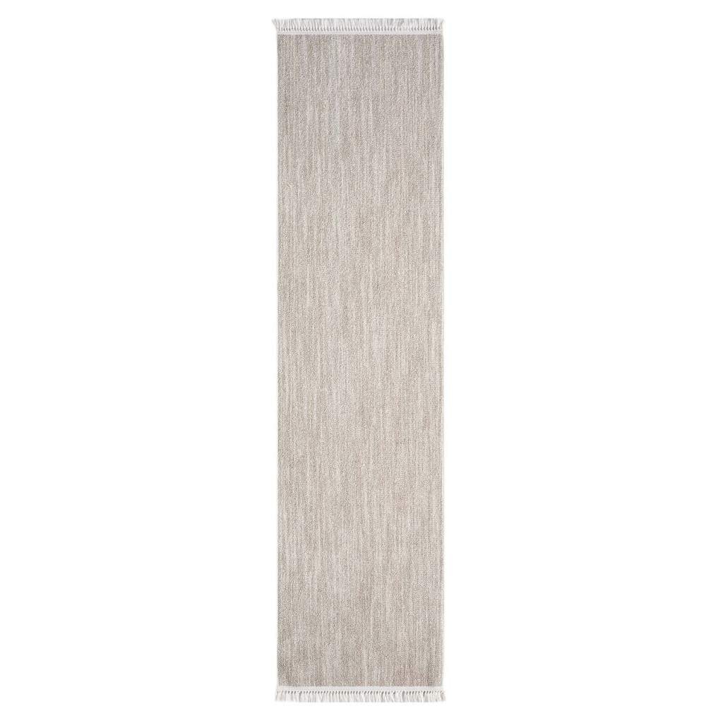 Carpet City Teppich »CLASICO 0052«, rechteckig, 11 mm Höhe, Läufer, Kurzflor, Hochtief-Muster, Boho, Fransen, Wohnzimmer