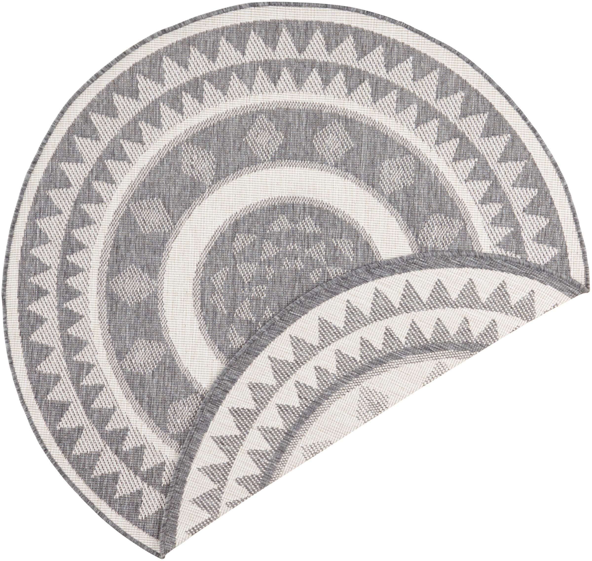 NORTHRUGS Teppich »Jamaica«, rund, 5 mm Höhe, In-& Outdoor, Wetterfest, Balkon, Garten, Wohnzimmer, Wasserfest