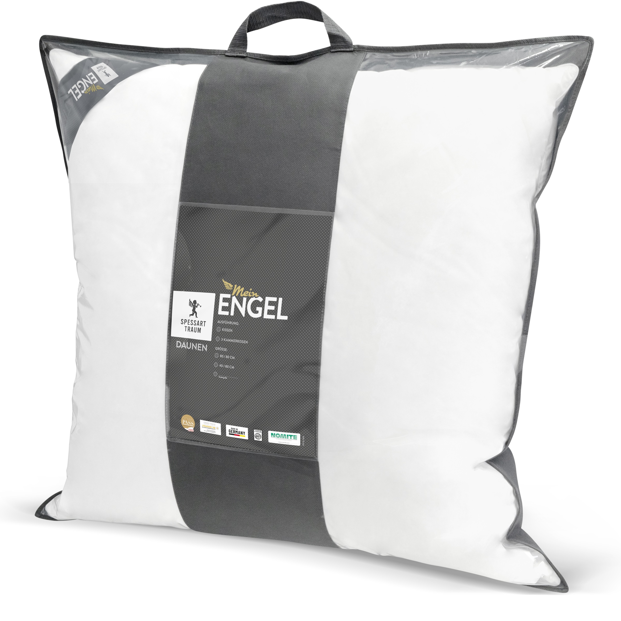 Thumbnail - SPESSARTTRAUM 3-Kammer-Kopfkissen "Mein Engel" 1 Stk. tlg. Kissen 40x80cm & 80x80cm