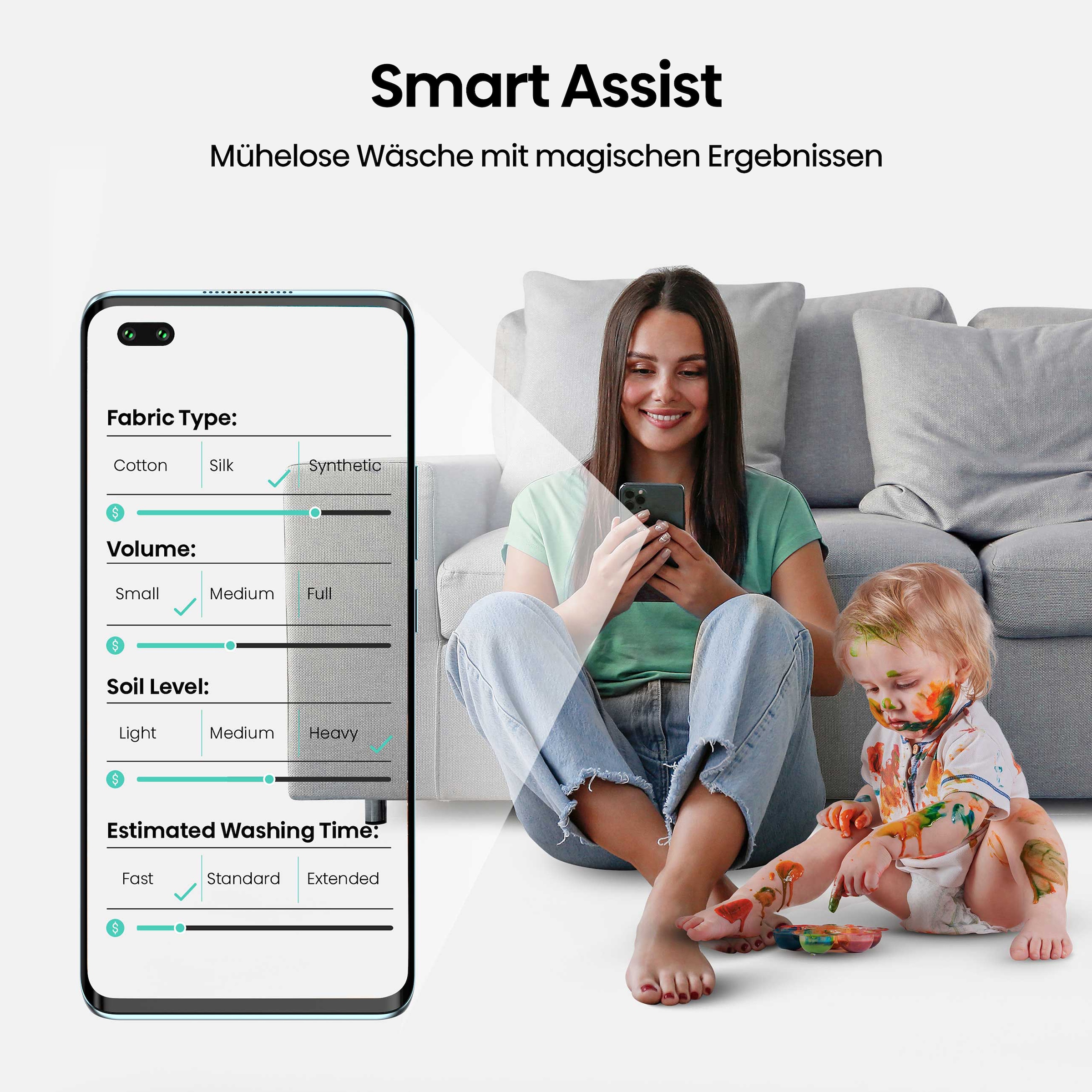 Hisense Waschmaschine 5i »WF5I1045BWQ« 10,5 kg 1400 U/min digitales Farbdisplay, AutoDose, Energie 40% besser als A