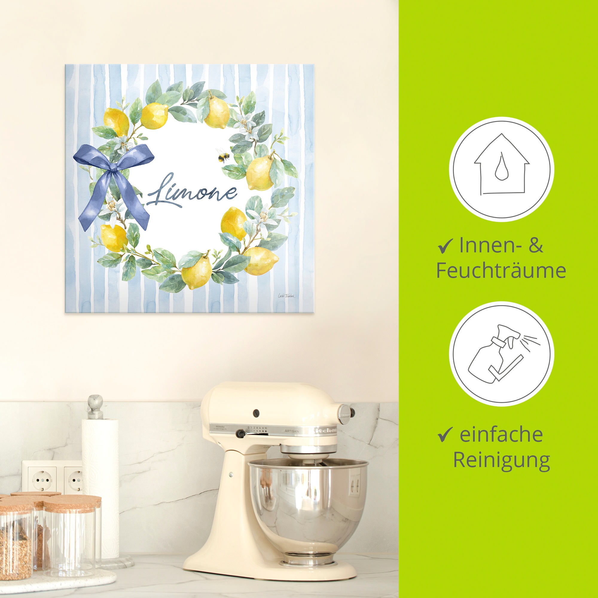 Artland Glasbild »Le Citron IV« Arrangements 1 Stk. tlg. in verschiedenen Größen